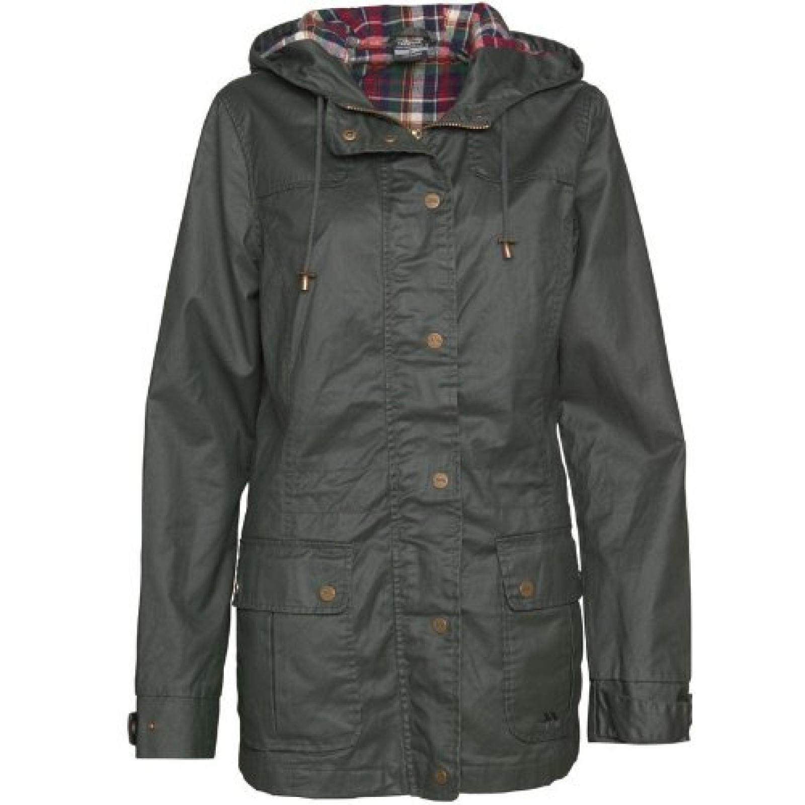 Dunkelgrün/Messing Trespass Damen Ruby Wax Jacke Olive Dunkelgrün/Messing Trespass Damen Ruby Wax Jacke Olive