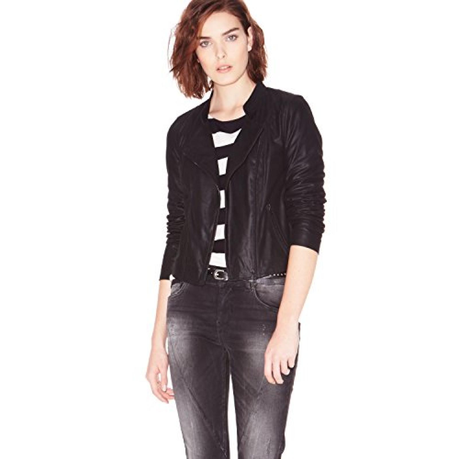 Hallhuber Lederjacke im Biker-Stil gerade und schmal geschnitten Hallhuber Lederjacke im Biker-Stil gerade und schmal geschnitten