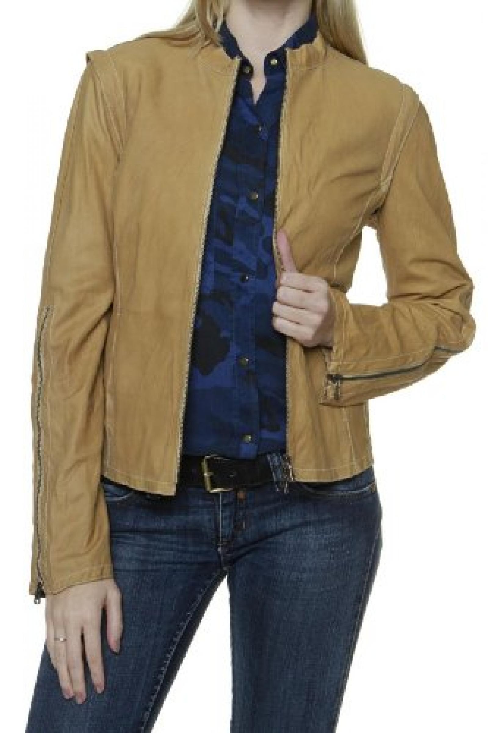 Cristiano di Thiene Blouson Lederjacke ERCOLANO, Farbe: Hellbraun Cristiano di Thiene Blouson Lederjacke ERCOLANO, Farbe: Hellbraun