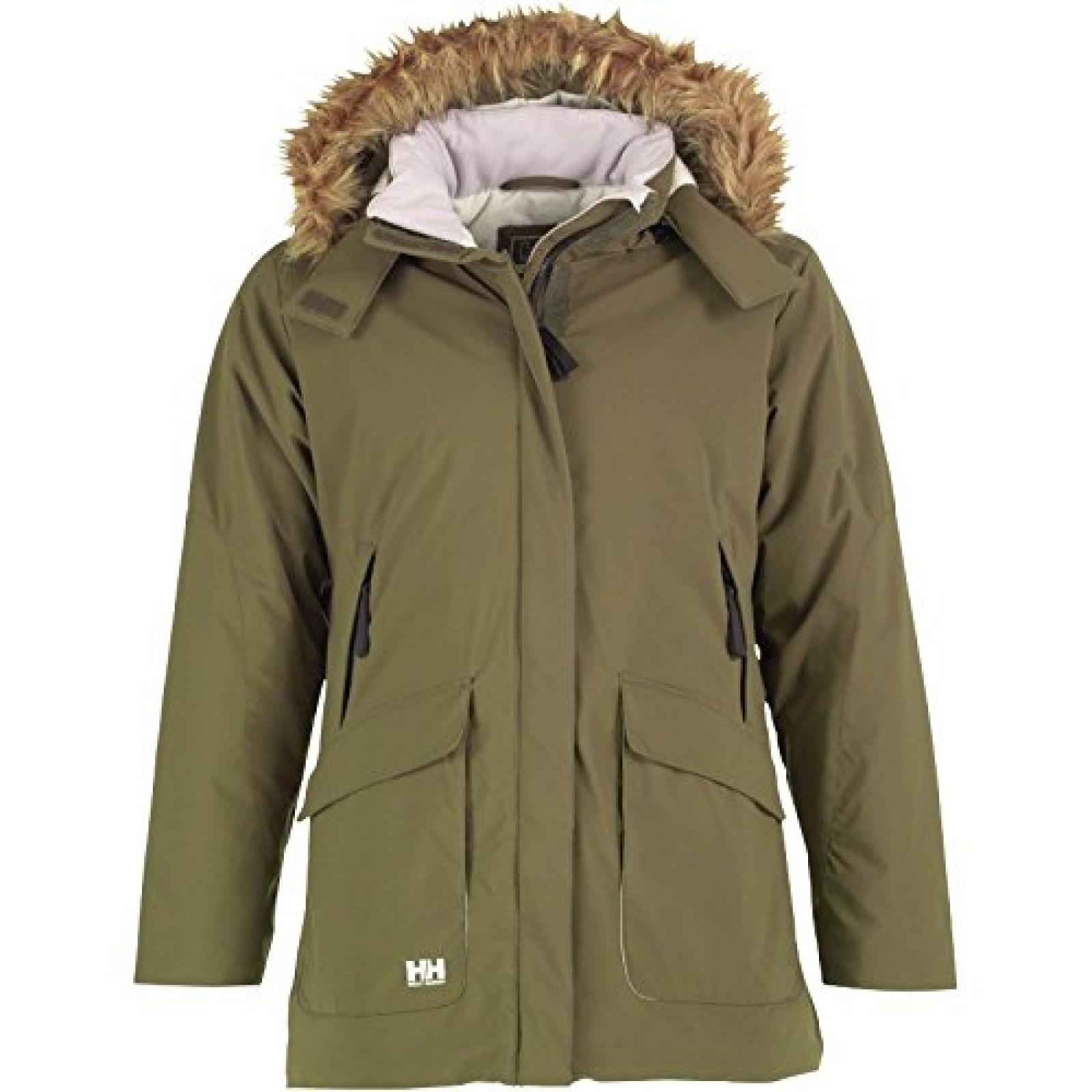 Khaki/Weiß Helly Hansen Damen Aiken Parka Jacke Olive Khaki/Weiß Helly Hansen Damen Aiken Parka Jacke Olive