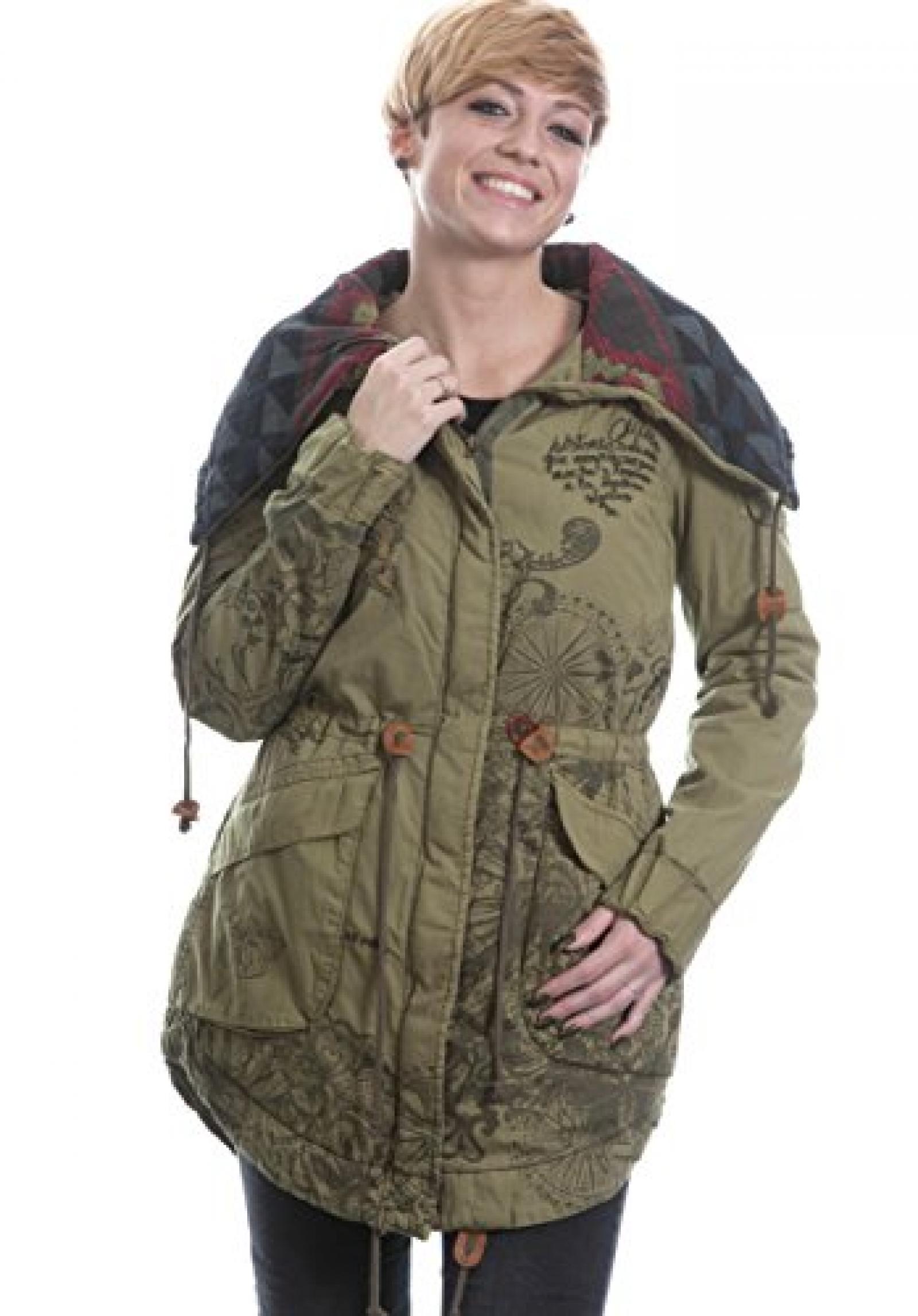 Desigual Abrig Albacette Mantel Jacke olive Desigual Abrig Albacette Mantel Jacke olive
