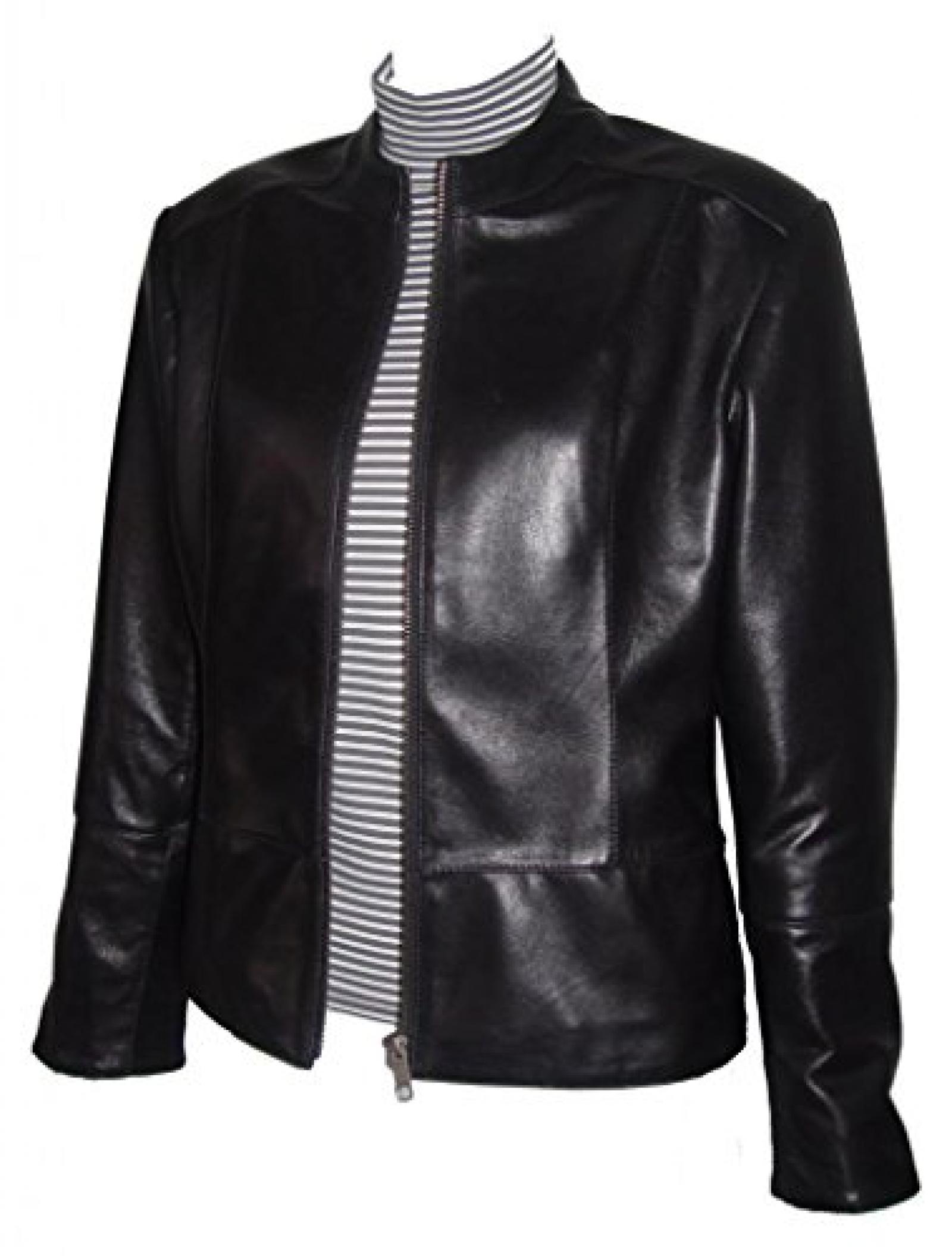 Paccilo FREE tailoring Women 4038 PETITE Size Lamb Leather Scuba Jacket 