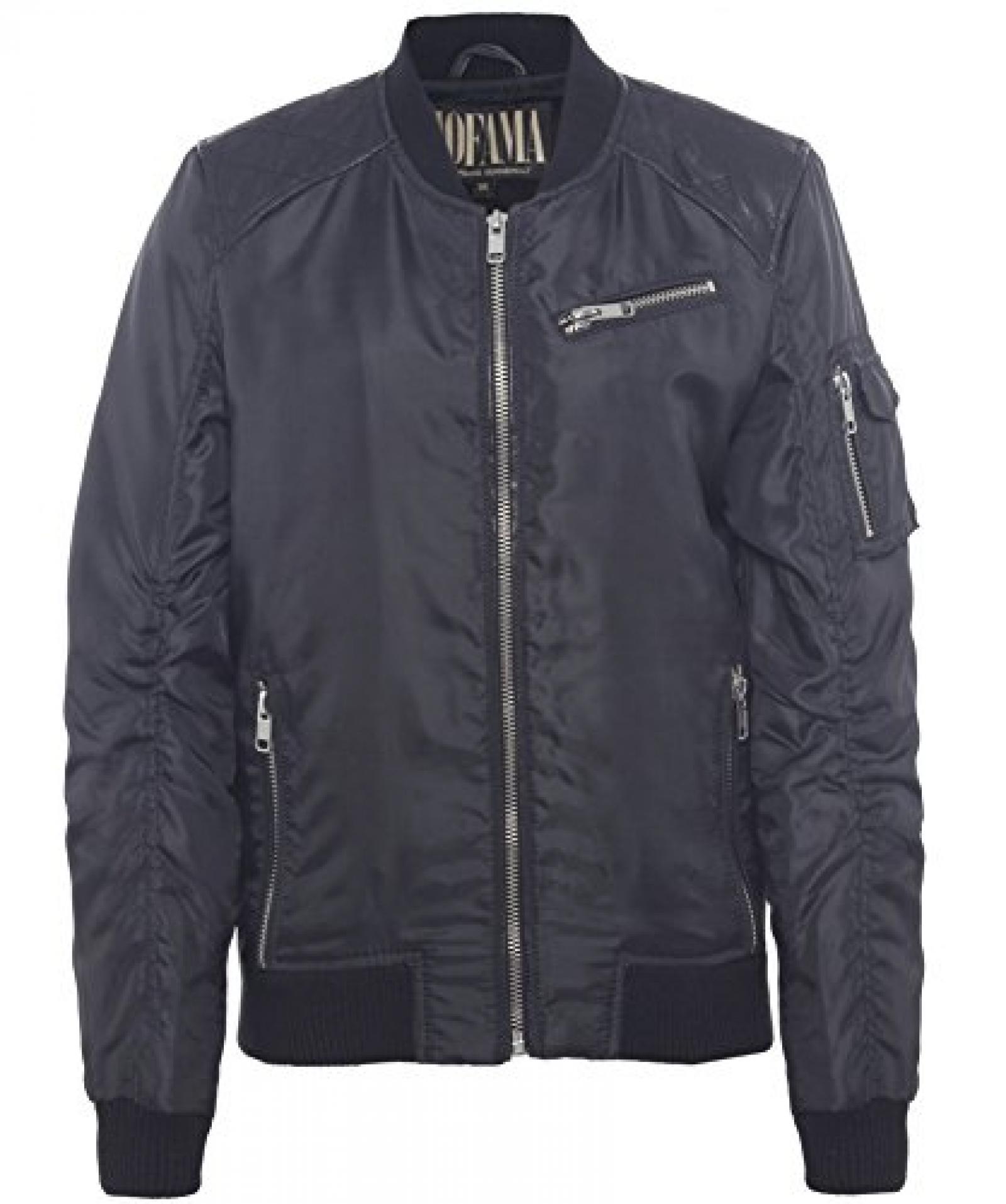 Jofama-Jacke-Marie, Trim Bomber Lederjacke Schwarz Jofama-Jacke-Marie, Trim Bomber Lederjacke Schwarz