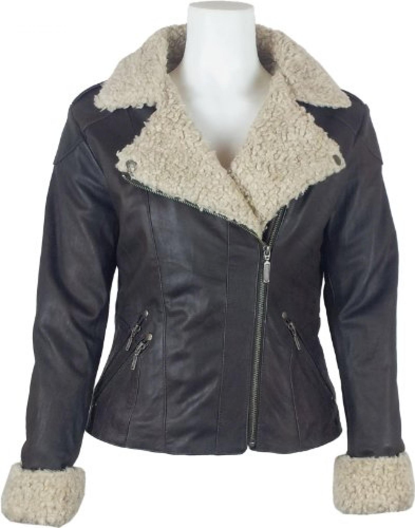 UNICORN Frauen Echt Leder Jacke Schafspelz Braun #A6 UNICORN Frauen Echt Leder Jacke Schafspelz Braun #A6