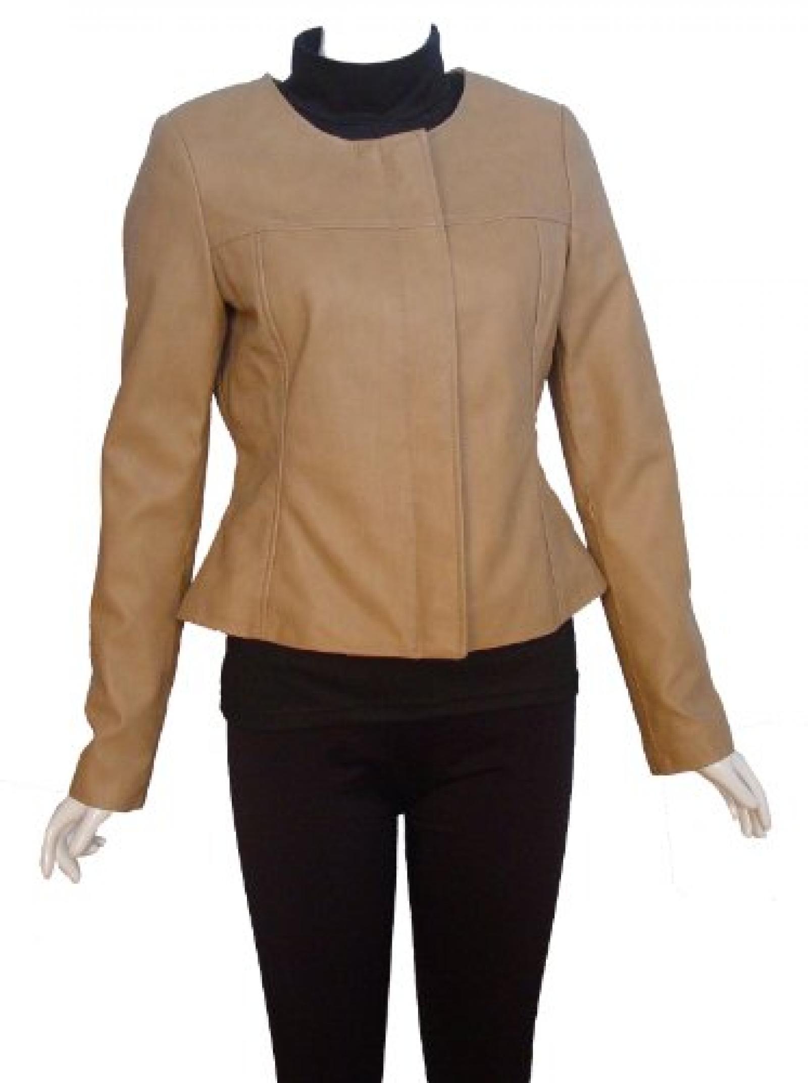 Nettailor FREE tailoring Women 4066 Leather Moto Jacket Collarless Nettailor FREE tailoring Women 4066 Leather Moto Jacket Collarless