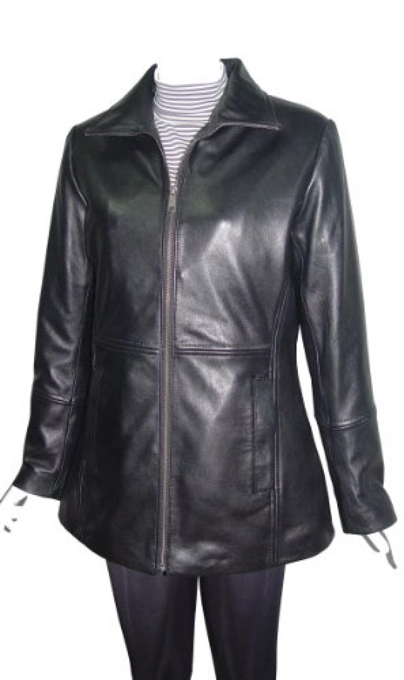 Nettailor Women PLUS SIZE 4186 Soft Leather Simple Easy Casual Long Jacket 