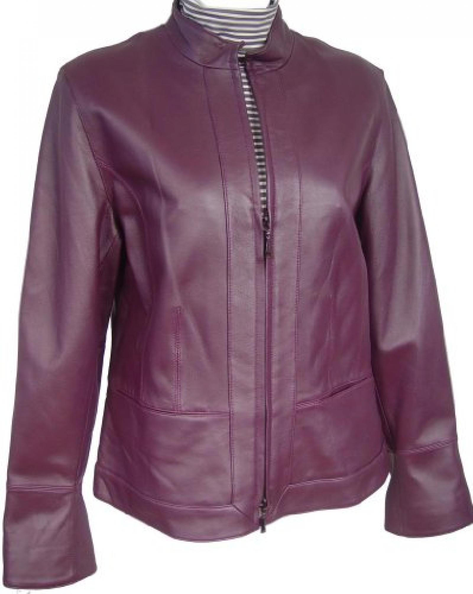 Paccilo FREE tailoring Women 4045 Lambskin Leather Short Jacket 