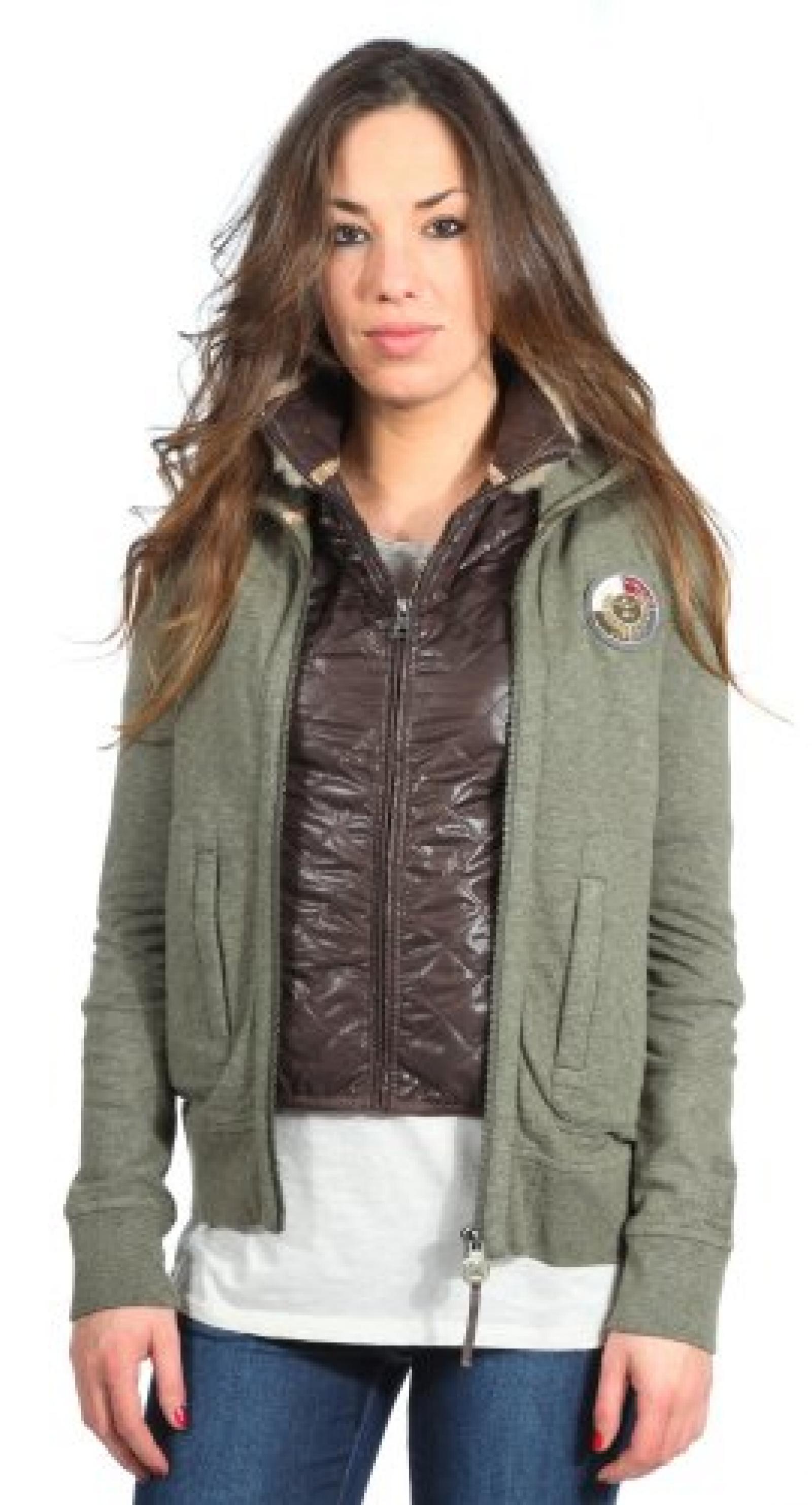 Aeronautica Militare Damen Sweatjacke Milit&auml;rgr&uuml;n Giacca AF034DF136 