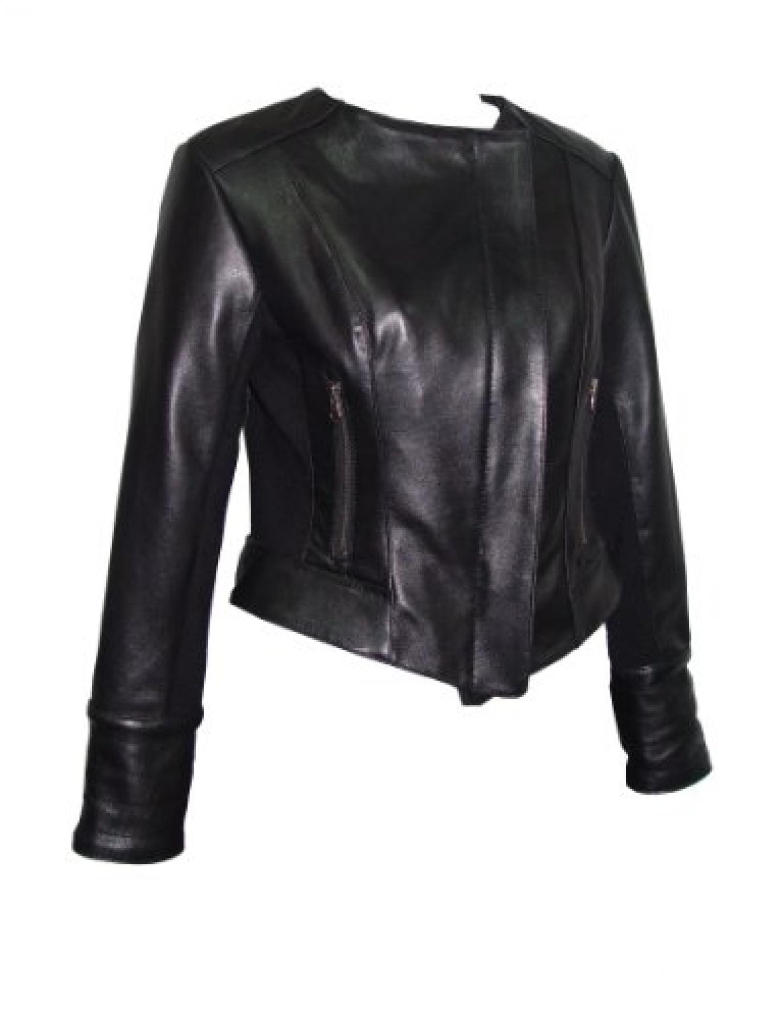 Nettailor FREE tailoring Women PLUS SZ 4070 Leather Moto Jacket Collarless 