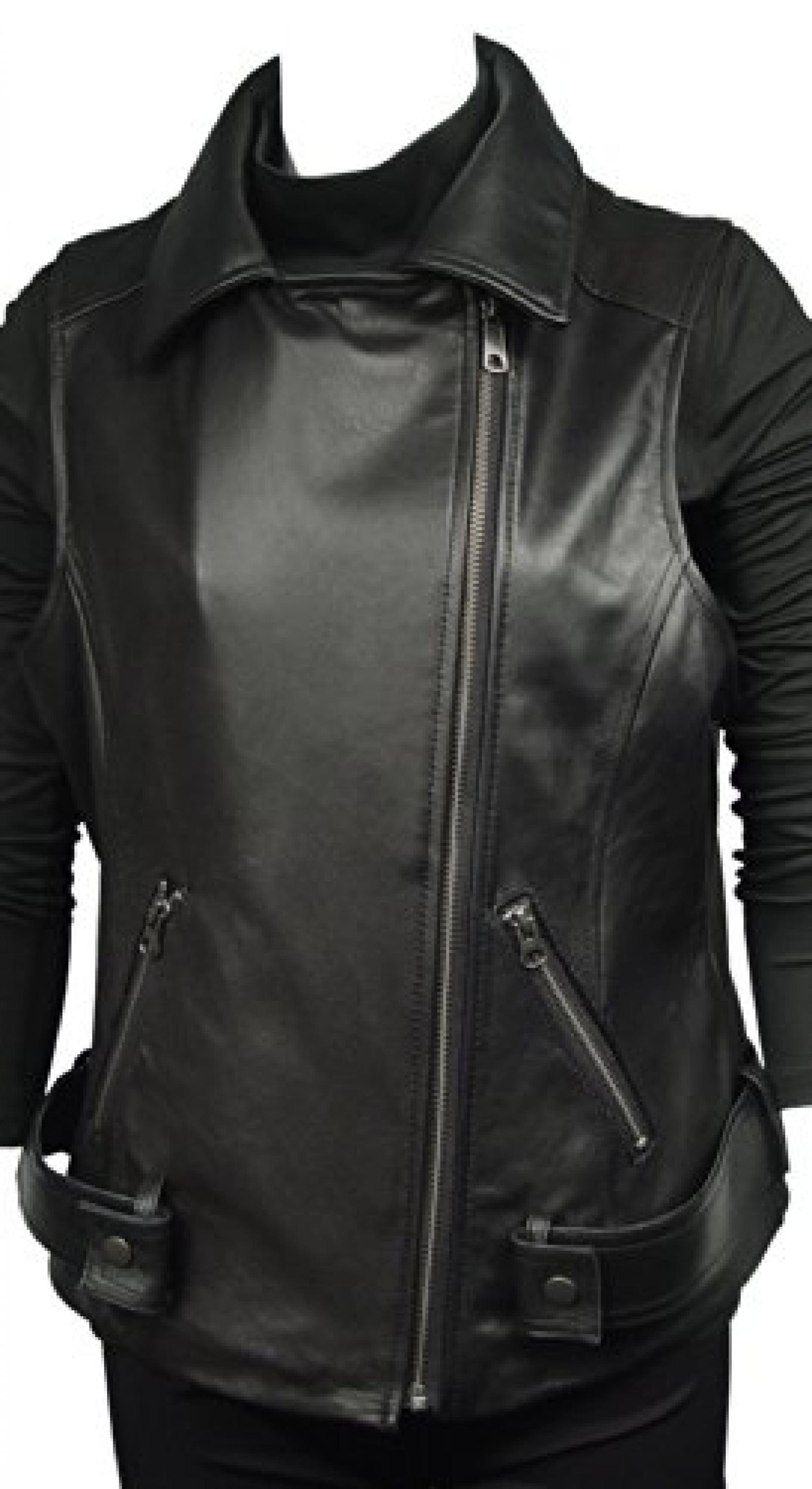Nettailor Women PLUS SIZE 4159 Leather Motorcycle Jacket Flap Front Zip Closure 