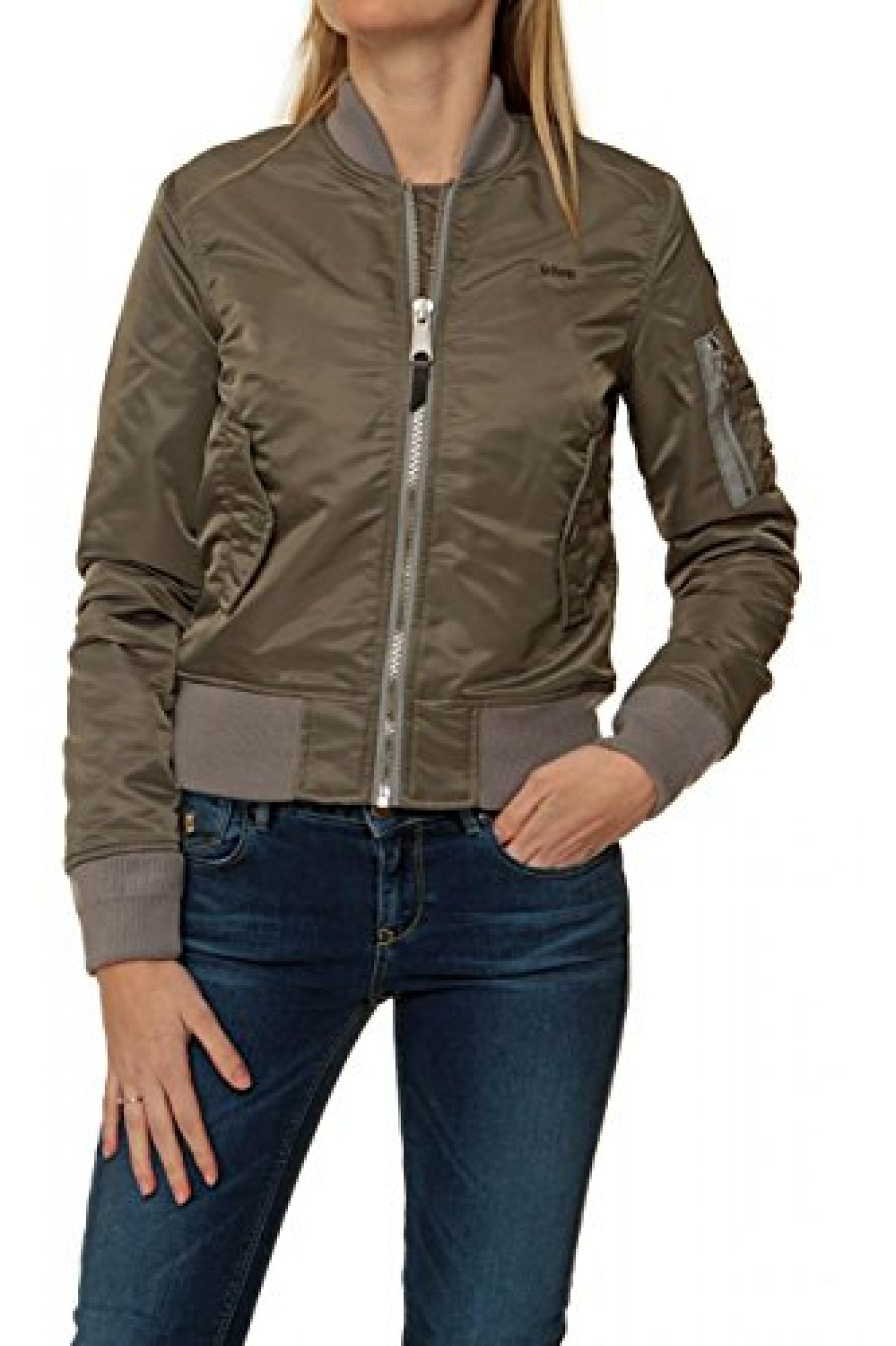 Schott Damen Jacke Blouson-Jacke , Farbe: Khaki 