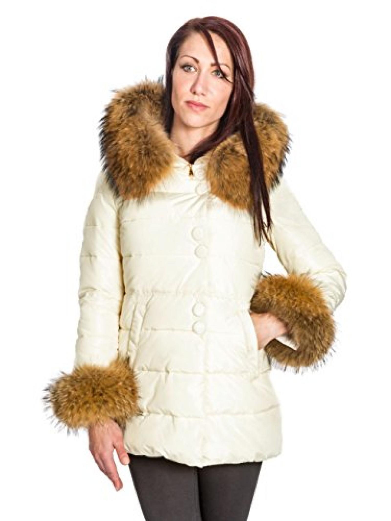 Damen Winterjacke Maxime mit Pelzkapuze, Echtfellbesatz Damen Winterjacke Maxime mit Pelzkapuze, Echtfellbesatz