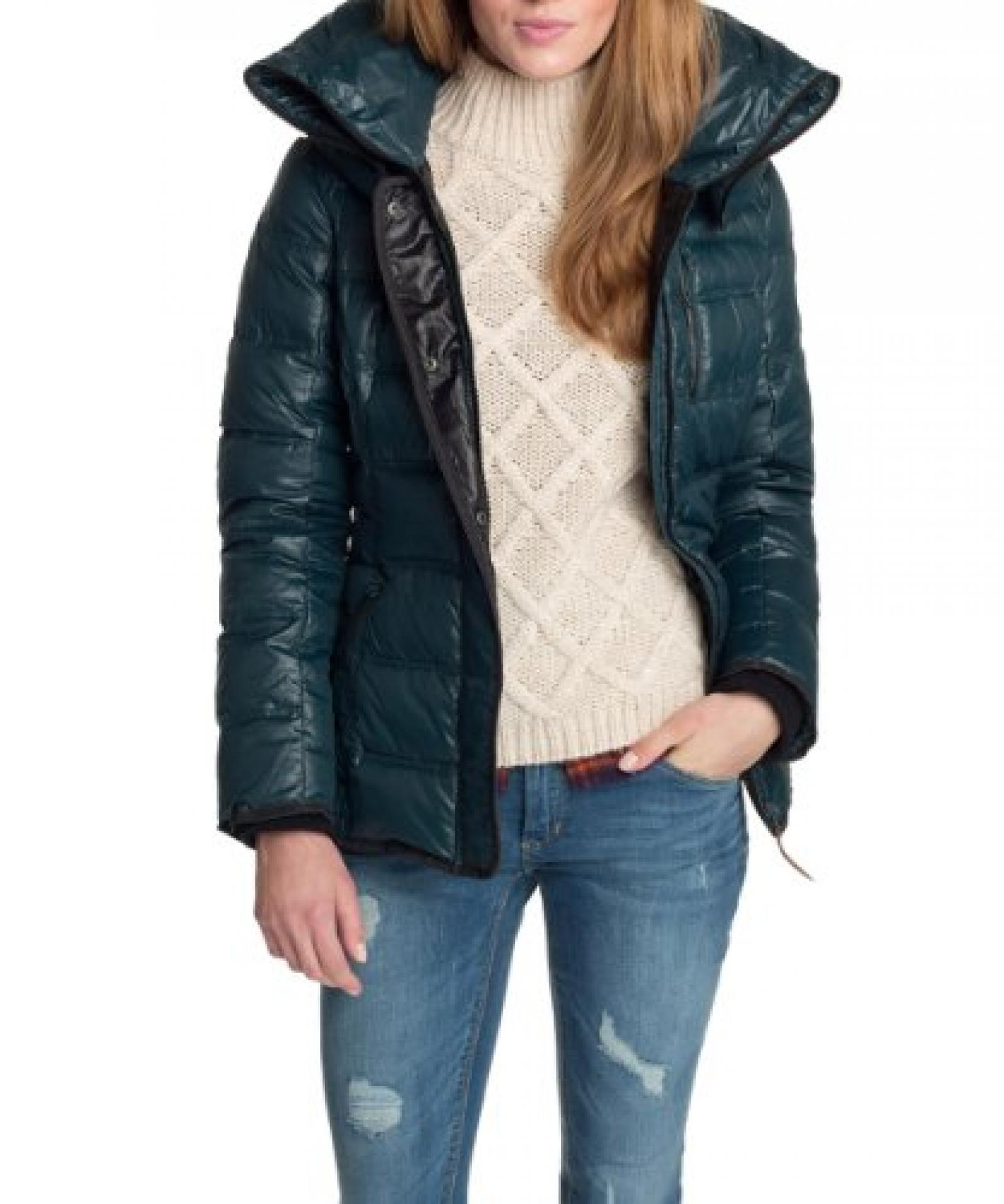edc by ESPRIT Damen Jacke 103CC1G008, Kapuze (abnehmbar) 