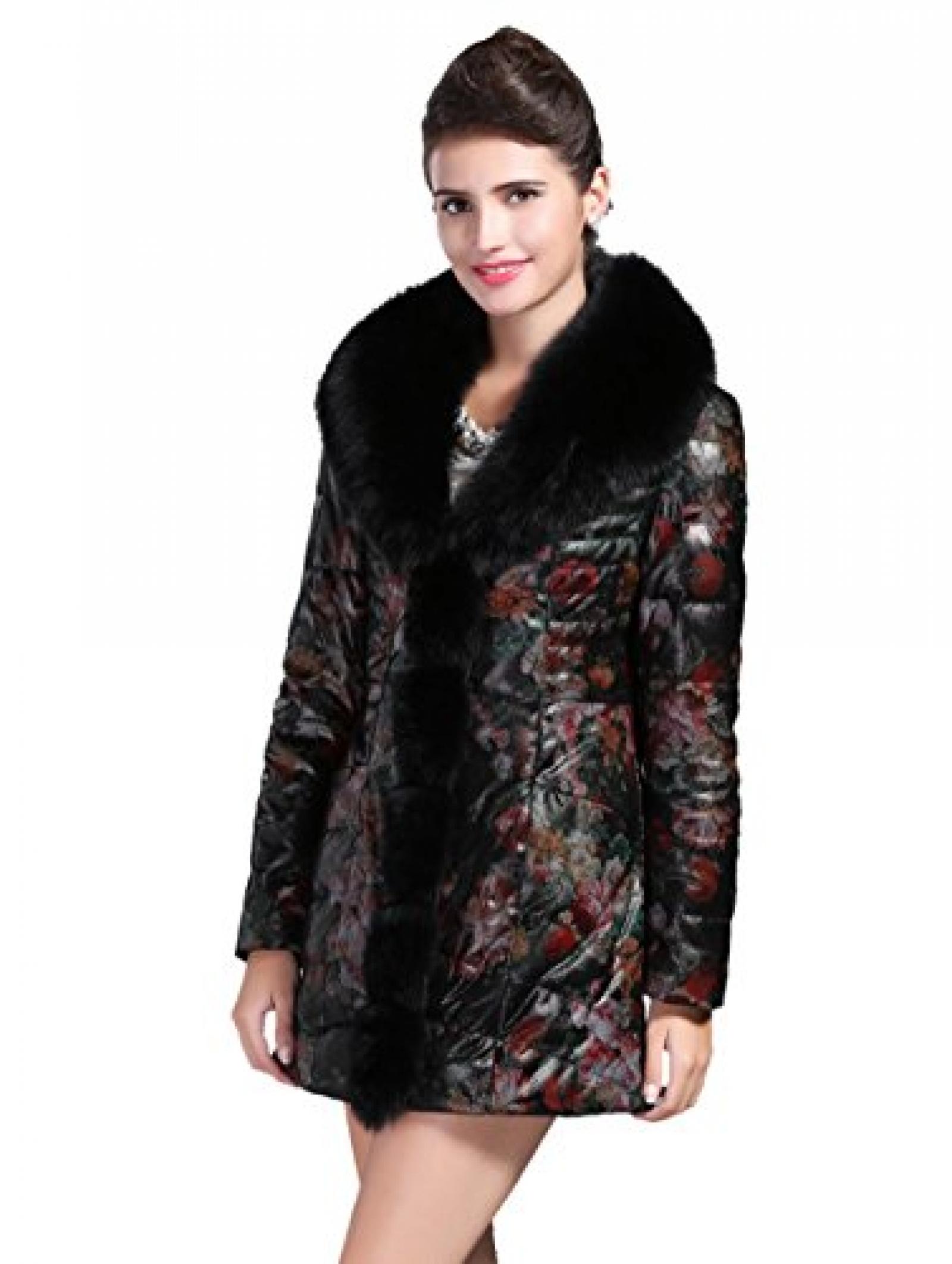 E-Girl Schlank Lady Schafspelz, echtem Leder unten M&auml;ntel ,Mehrfarbig 