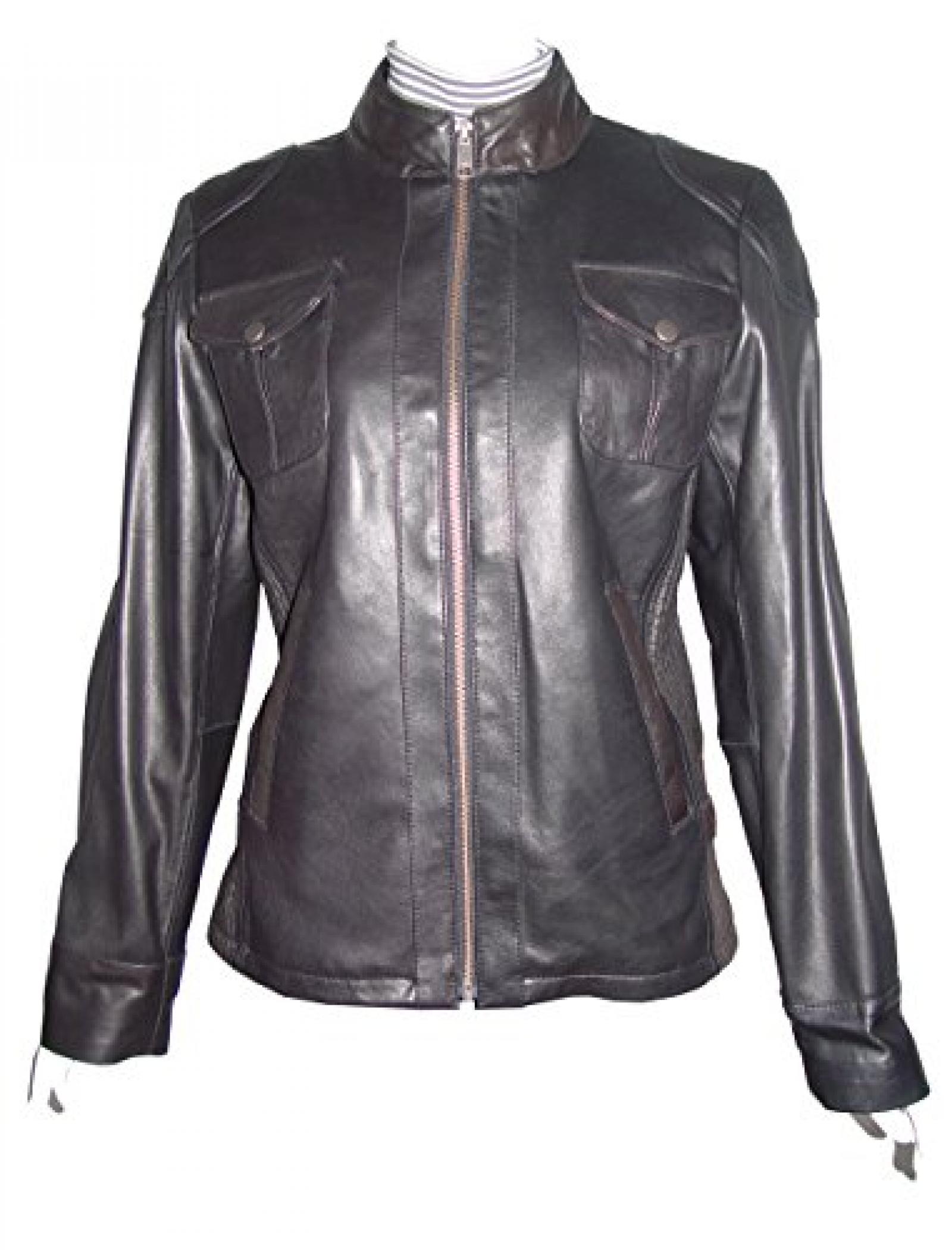 Paccilo FREE tailoring Women 4047 Plus Size Lambskin Leather Motorcycle Jacket 
