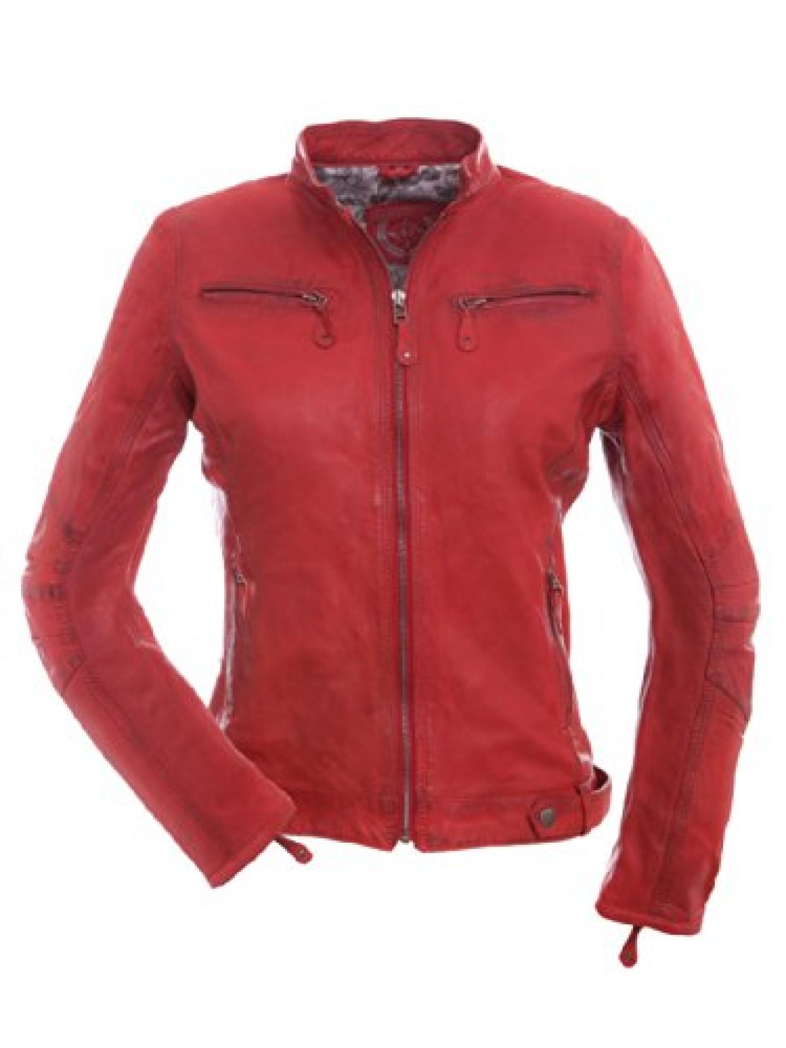 Magnifica Maya- Trendige Damen Lederjacke in edlem Rot S-XXL Magnifica Maya- Trendige Damen Lederjacke in edlem Rot S-XXL