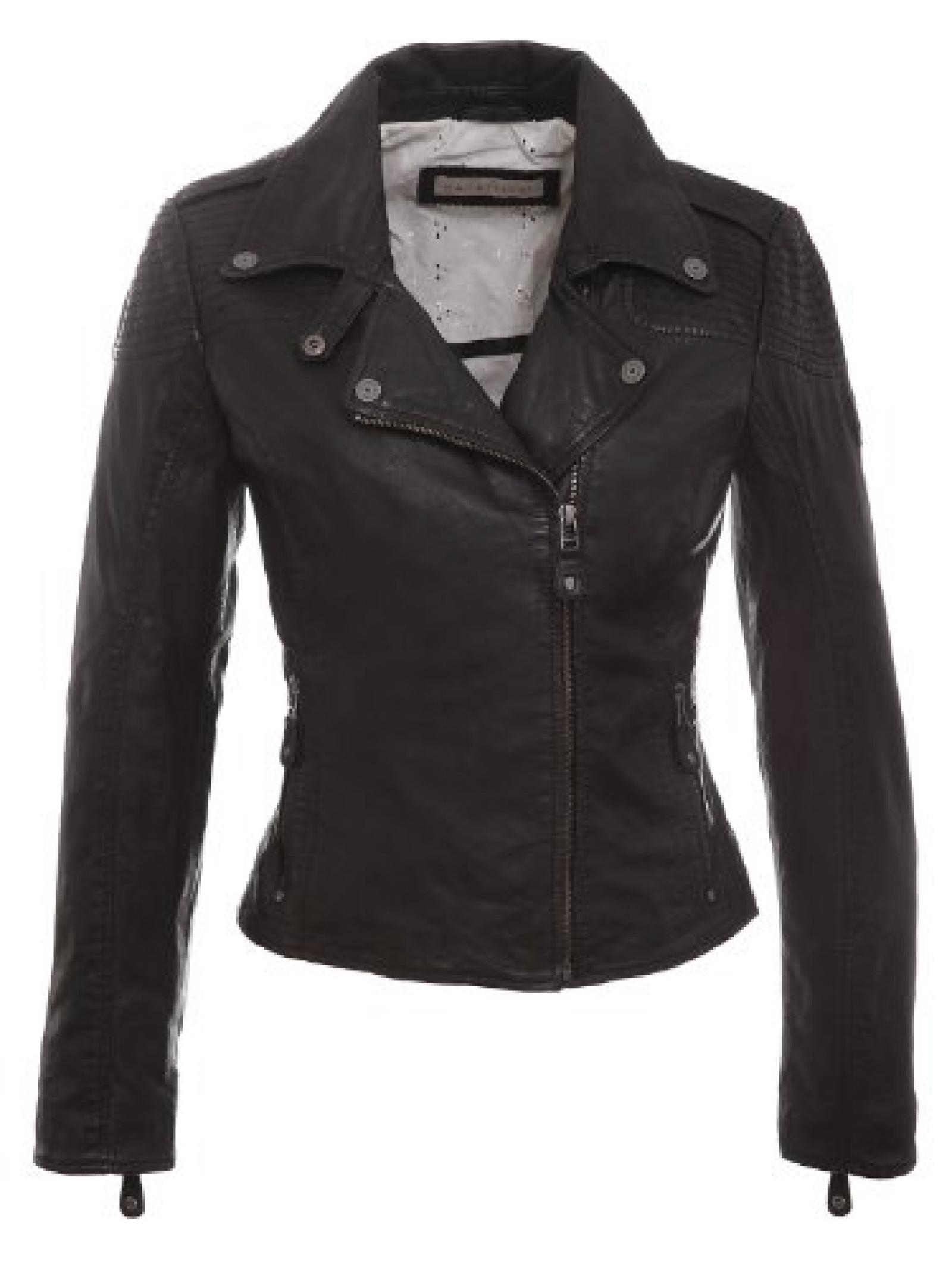 Stylische Biker lederjacke in Schwarz in Gr. 36-44 