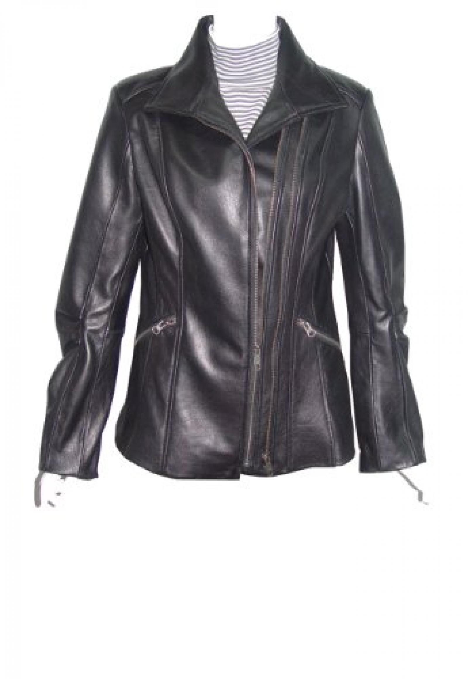 Nettailor Women 4196 soft Leather Casual Jacket Double Zip Front Zipped Pocket 