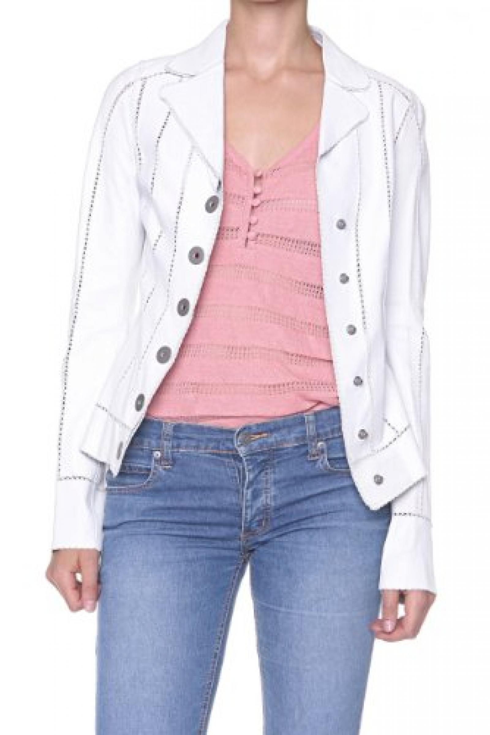 Cristiano di Thiene Blouson Lederjacke , Farbe: Weiss Cristiano di Thiene Blouson Lederjacke , Farbe: Weiss