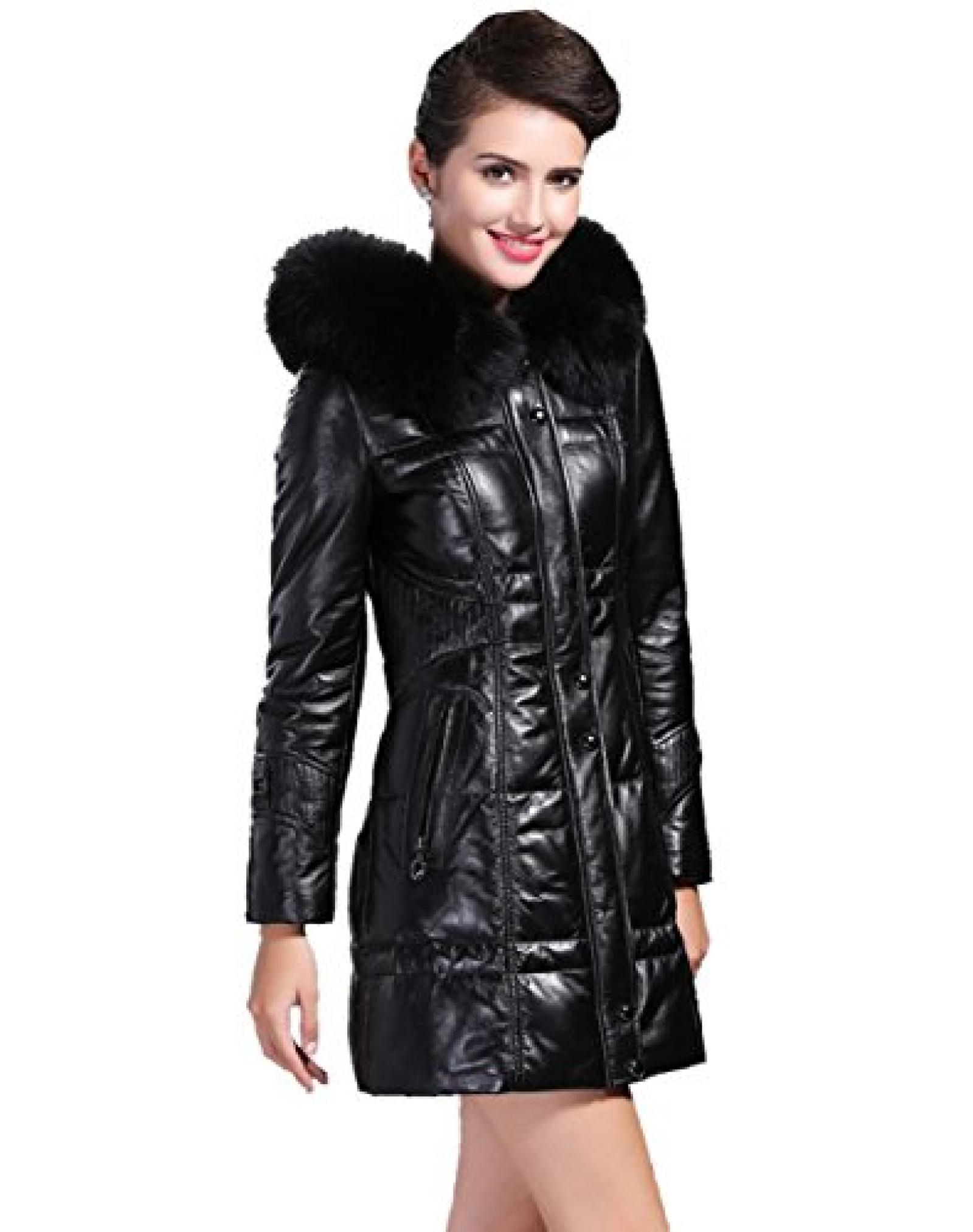 Valin Lady Schafspelz, echtem Leder Deman Jacken & M&auml;ntel ,Schwarz 