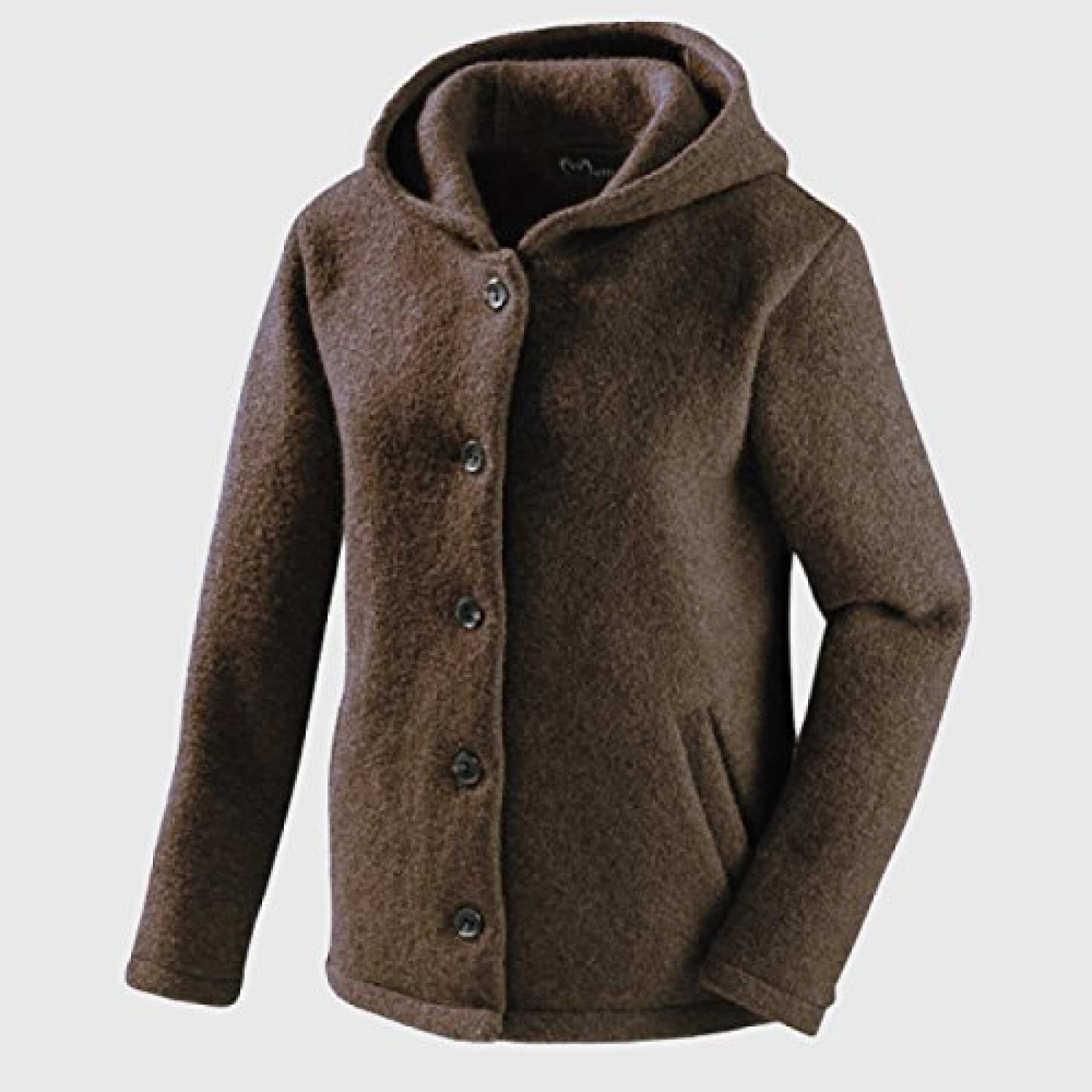 Mufflon Lika, Damen-Wolljacke mit Knöpfen, mocca - braun Mufflon Lika, Damen-Wolljacke mit Knöpfen, mocca - braun