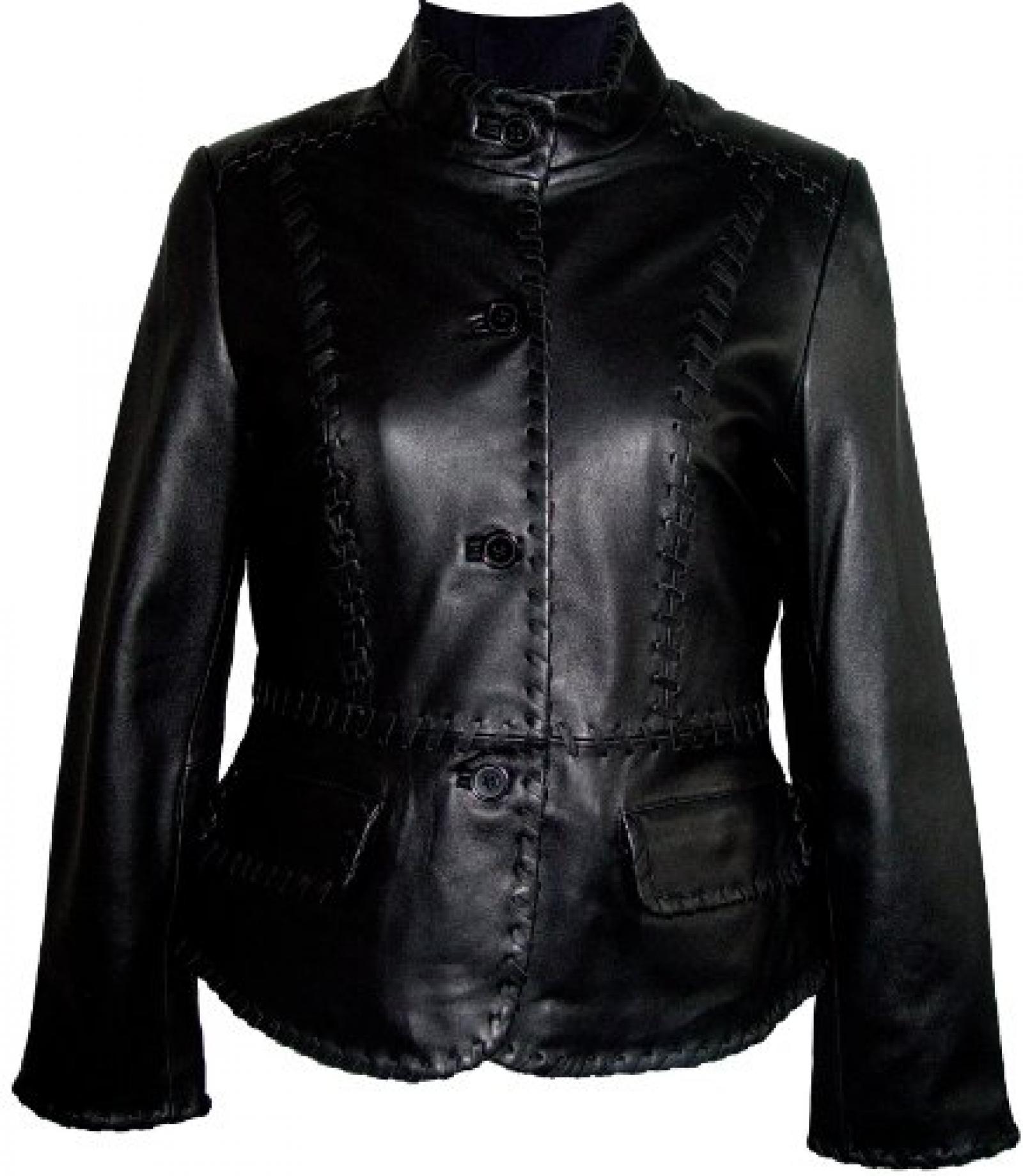 Paccilo FREE tailoring Womens 4025 Plus Size Short Leather Jacket 