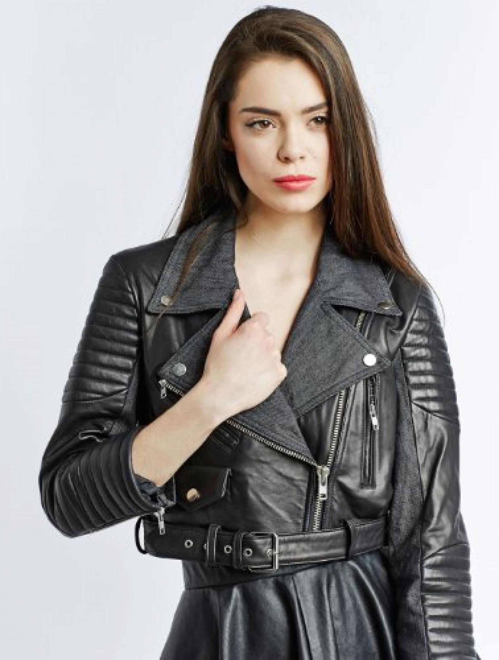 Lederjacke Nadine Black AMERICAN RETRO Lederjacke Nadine Black AMERICAN RETRO