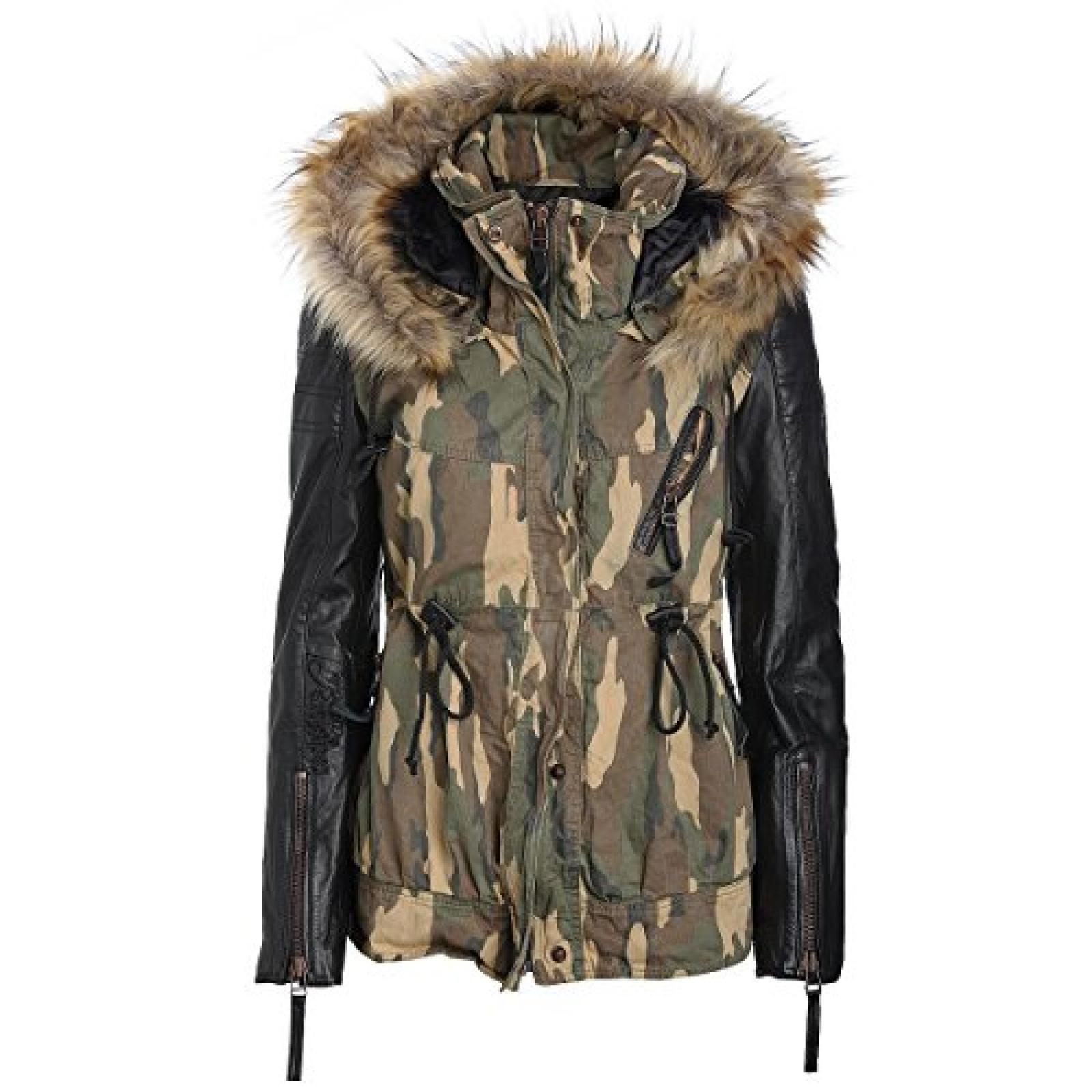 Rockstars & Angels Women Lederjacke Army Rock Women black/green Rockstars & Angels Women Lederjacke Army Rock Women black/green