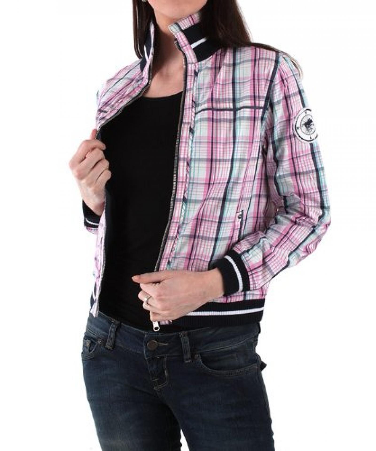 POLO SYLT Blousonjacke, kurz geschnitten, rosa-weiß-navy kariert POLO SYLT Blousonjacke, kurz geschnitten, rosa-weiß-navy kariert
