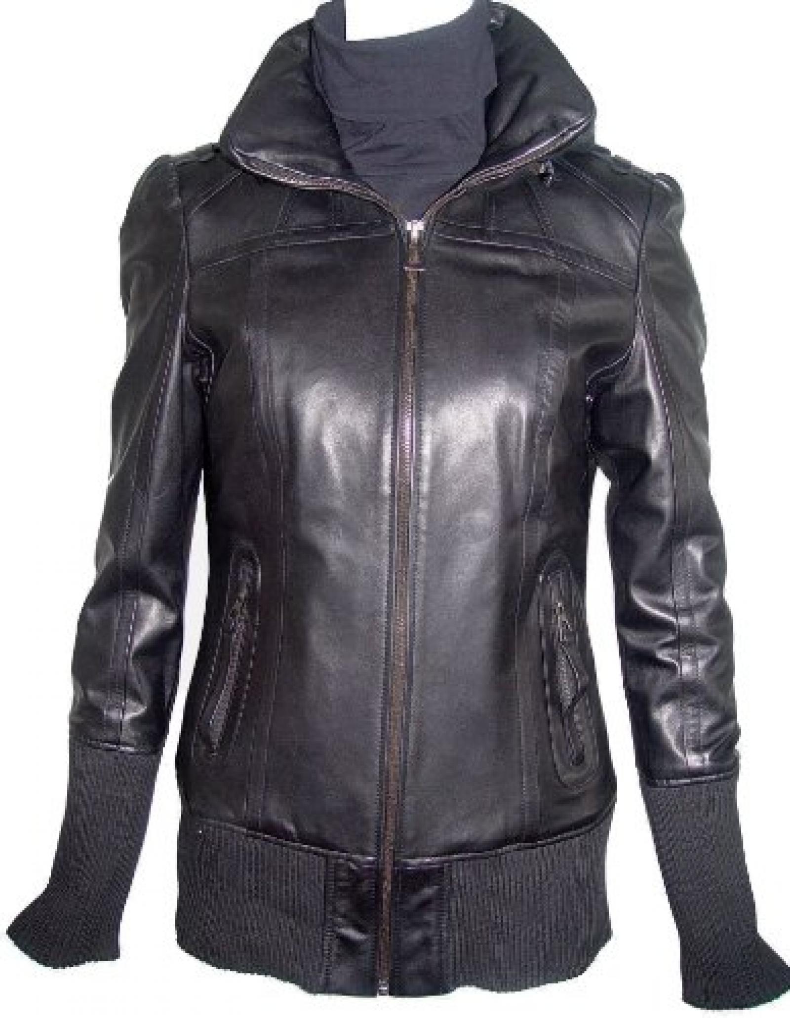 Paccilo FREE tailoring Womens 4021 Real Lambskin Short Leather Jacket 