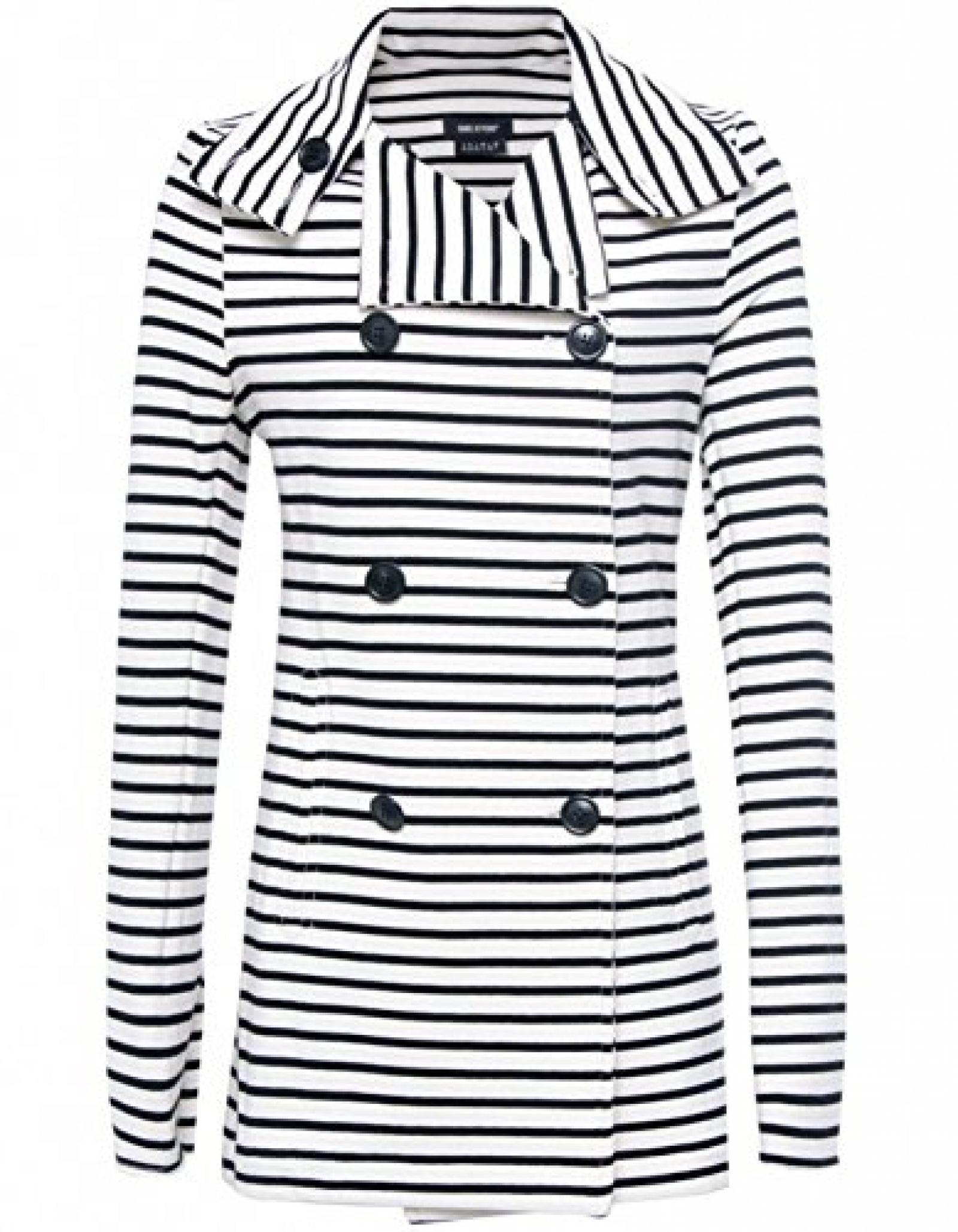 Isabel De Pedro Double Breasted Stripe Jacket BLK/wht Isabel De Pedro Double Breasted Stripe Jacket BLK/wht