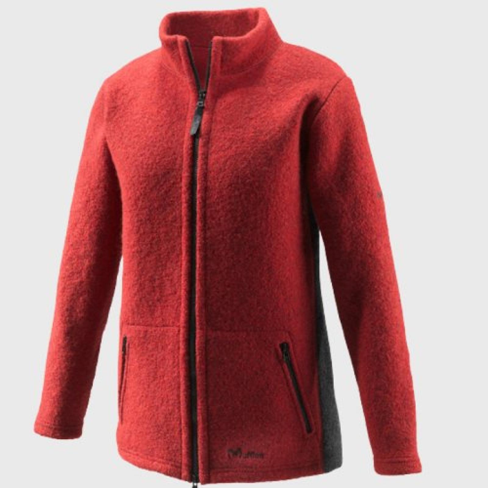 Mufflon Milla, Damen-Wolljacke, ruby/anthra - rot/grau Mufflon Milla, Damen-Wolljacke, ruby/anthra - rot/grau