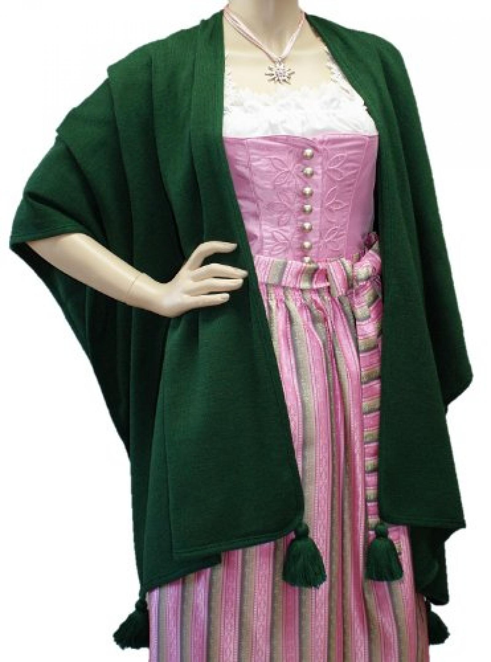 Cape Poncho Umhang Stola Wetterfleck grün Schultertuch Tuch Trachtenumhang Schal Cape Poncho Umhang Stola Wetterfleck grün Schultertuch Tuch Trachtenumhang Schal
