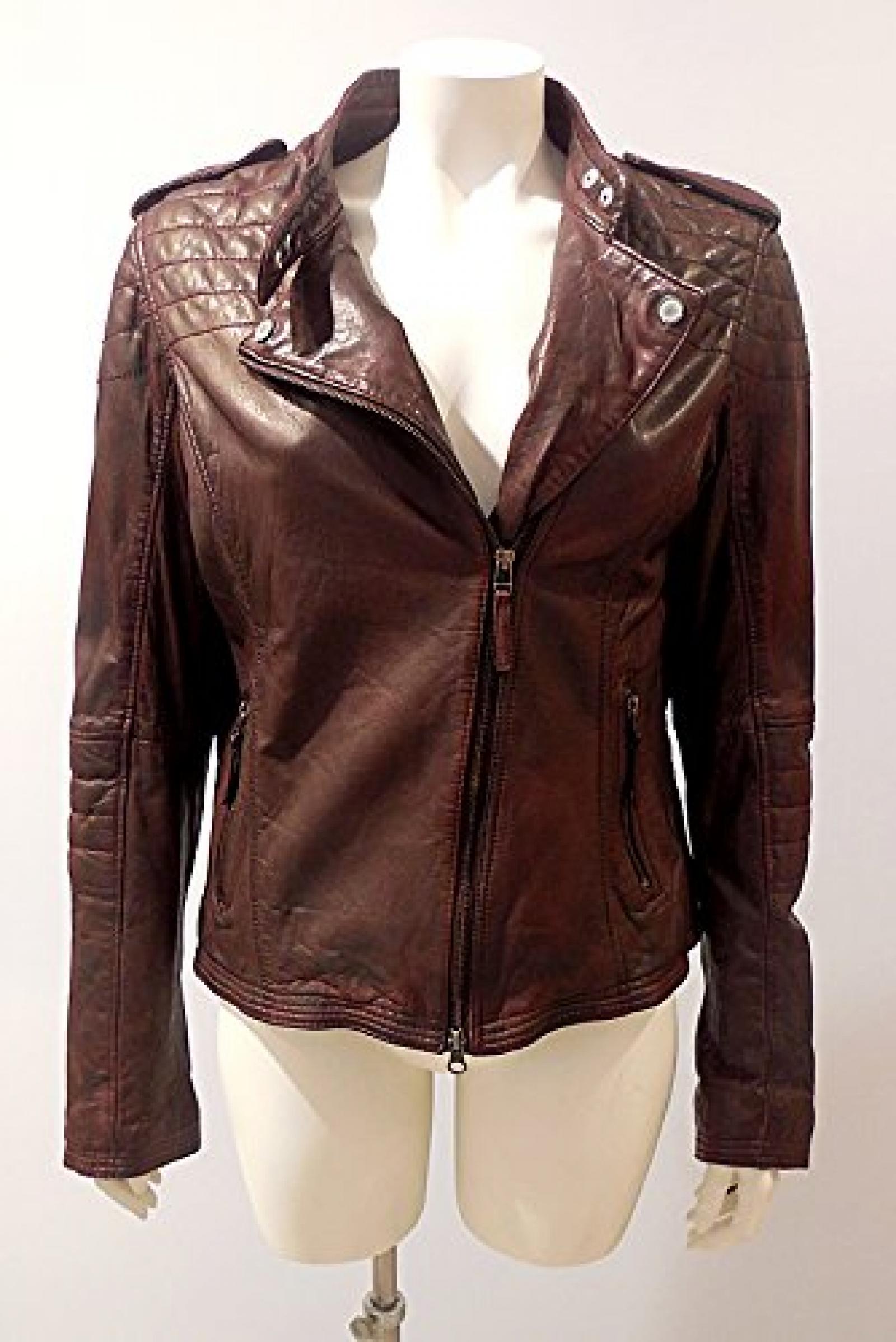Lederjacke, Montgomerey, Ashey, bordeaux, XL Lederjacke, Montgomerey, Ashey, bordeaux, XL