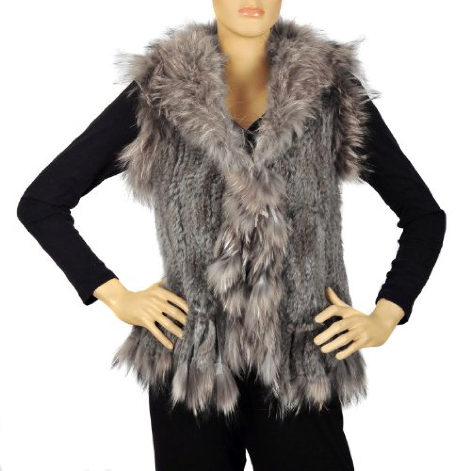 Waooh - Mode - &Auml;rmellose weste "Carmen" in Kaninchen und Waschb&auml;ren - Grau 