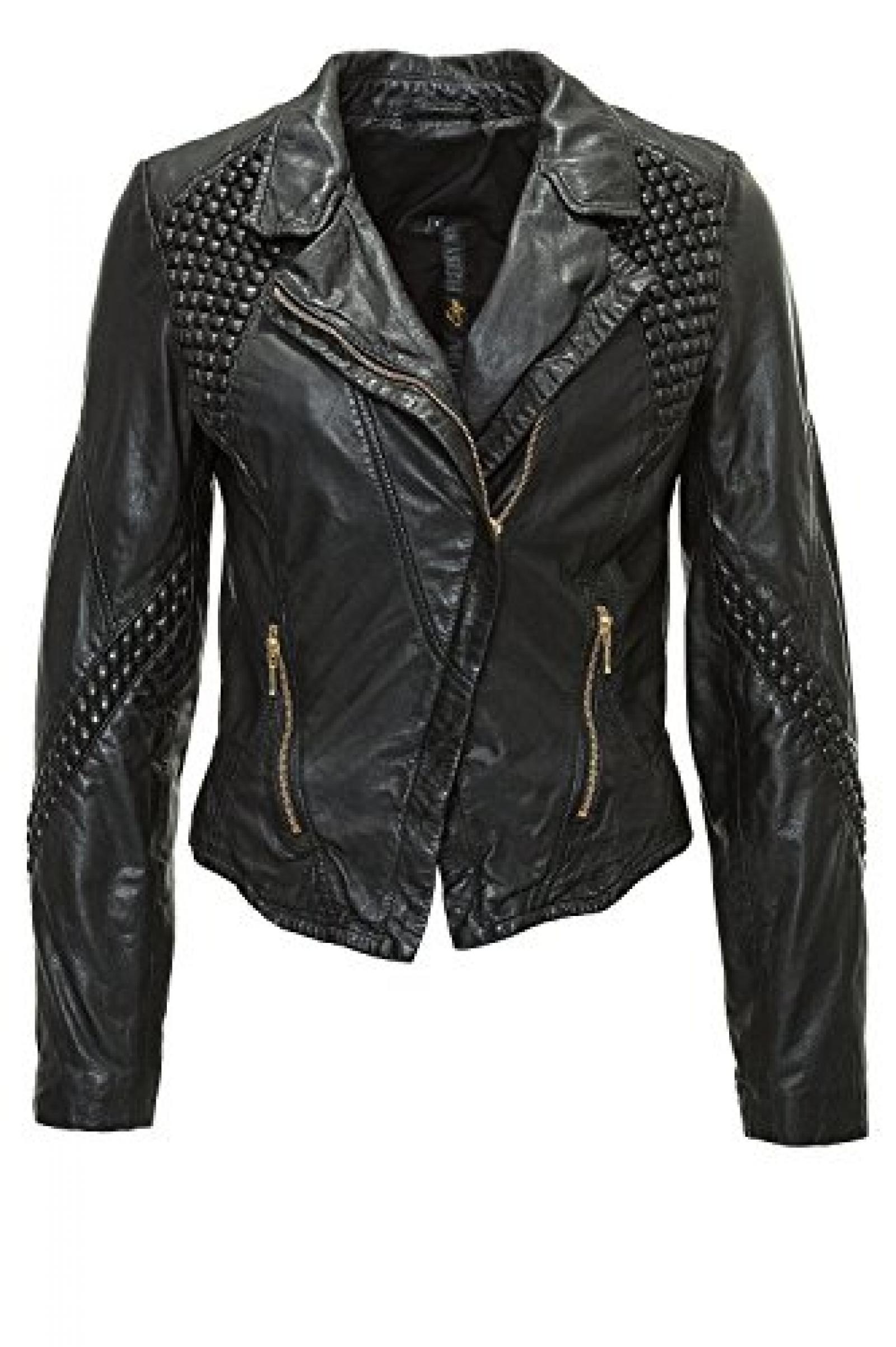 Freaky Nation Damen Lederjacke Damenjacke Schwarz Freaky Nation Damen Lederjacke Damenjacke Schwarz