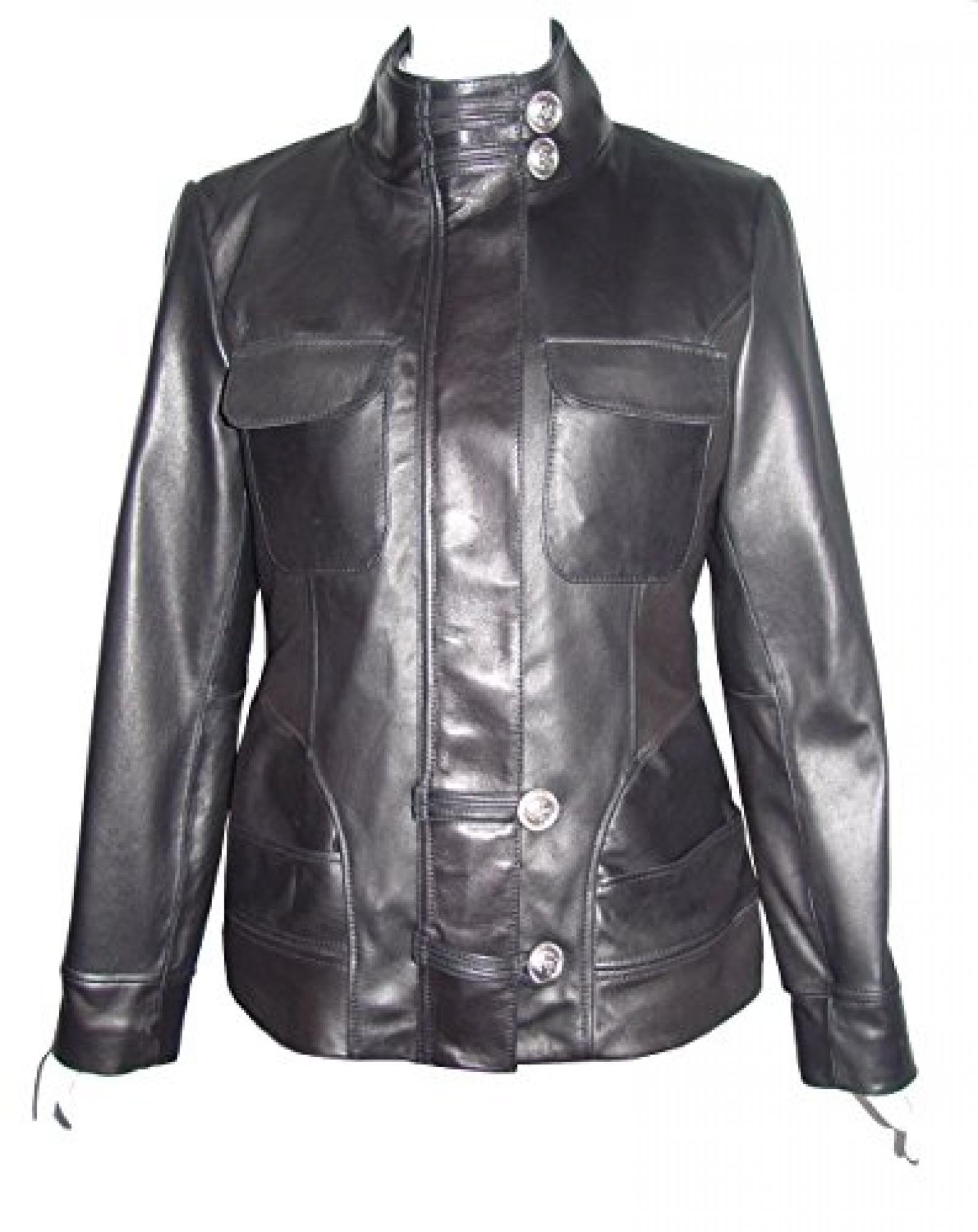 Nettailor Women 4192 Soft Leather Casual Jacket China Collar Flap Chest Pocket Nettailor Women 4192 Soft Leather Casual Jacket China Collar Flap Chest Pocket