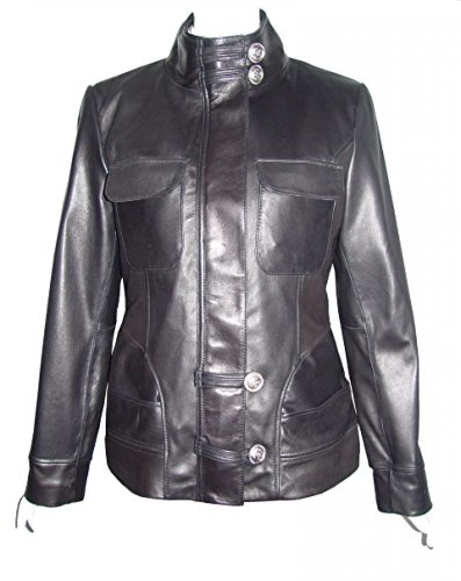 Nettailor Women PLUS SIZE 4192 Soft Leather Casual Jacket Flap Chest Pocket 