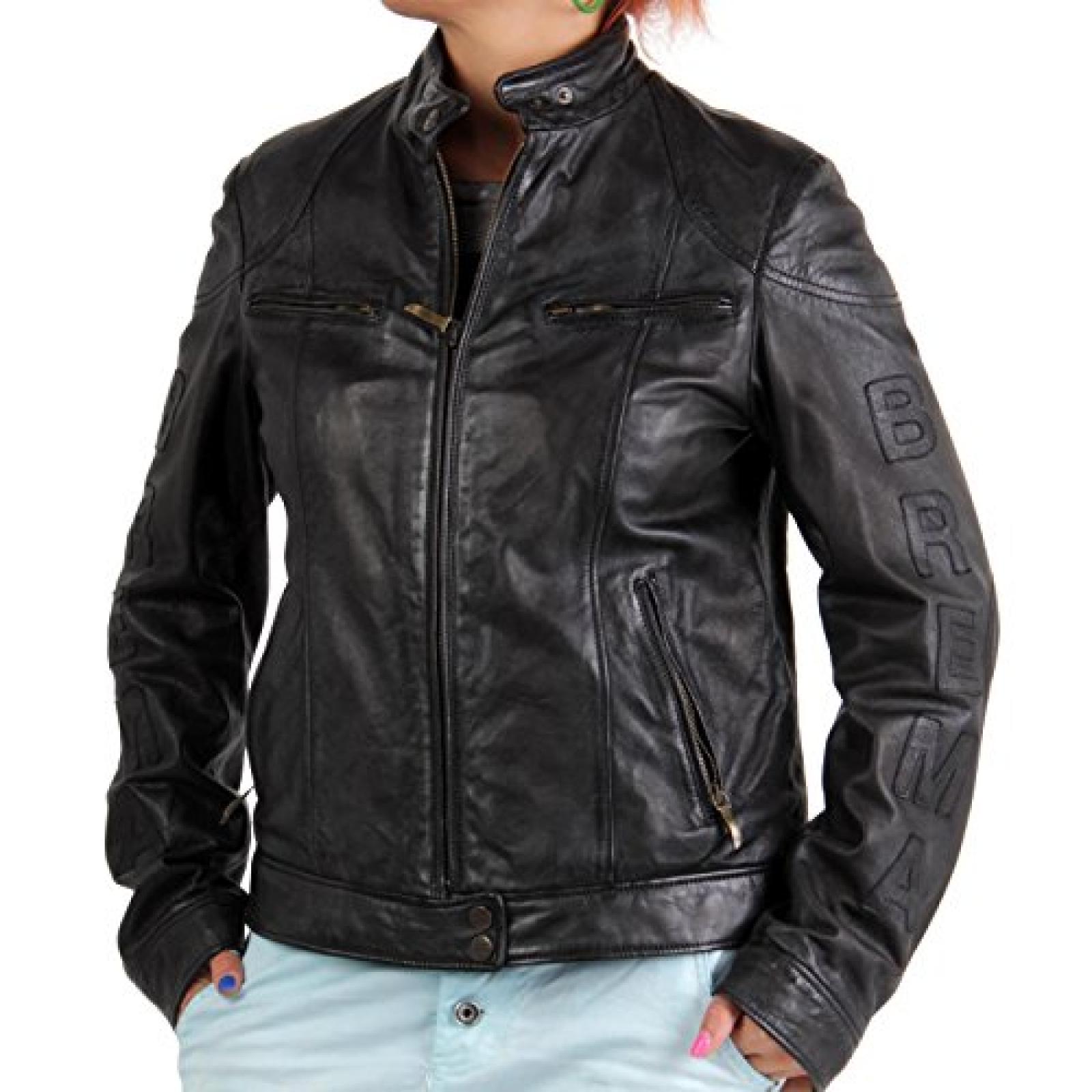 BREMA Damen Winter Biker Lederjacke Black 721325 BREMA Damen Winter Biker Lederjacke Black 721325