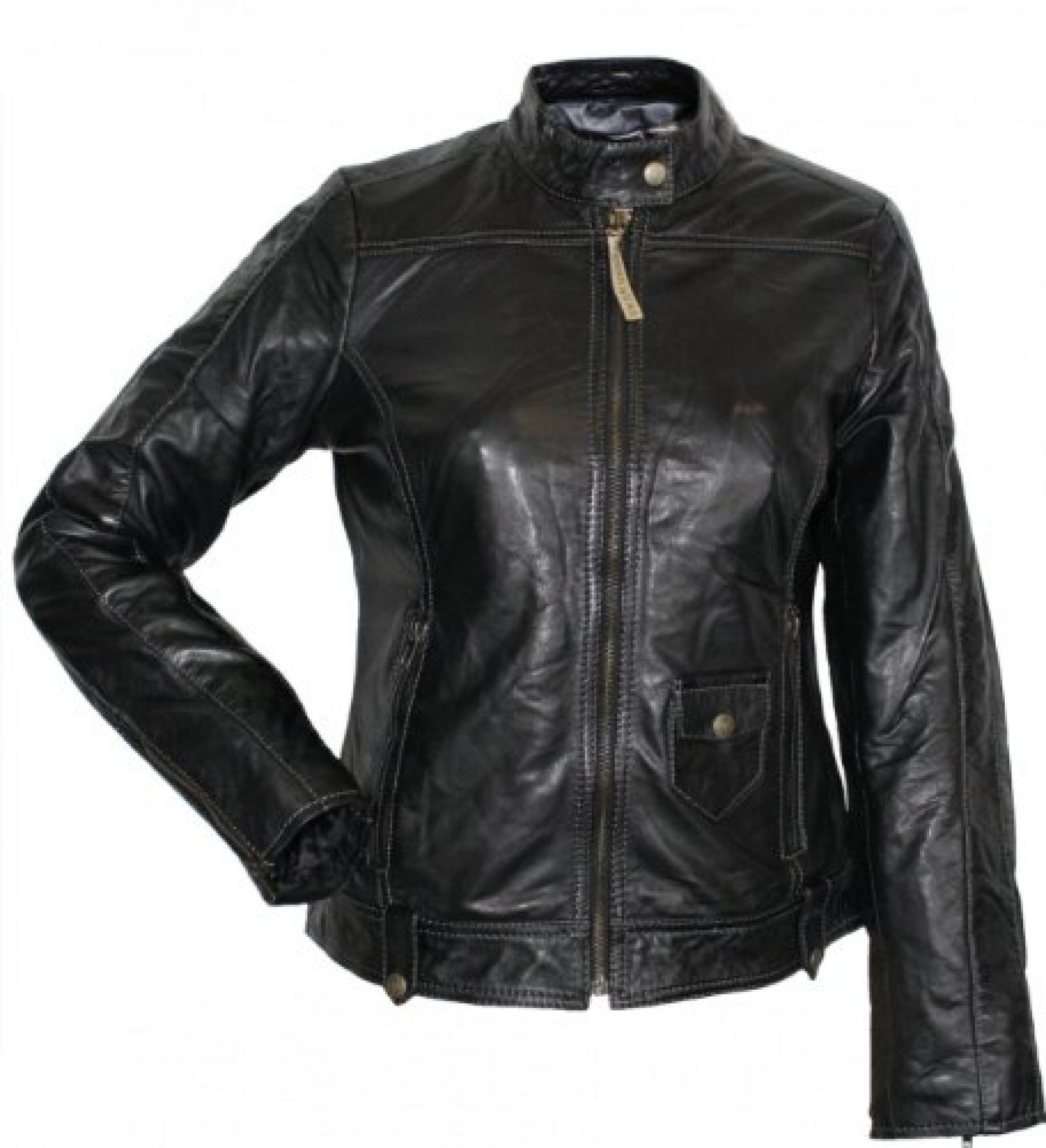 Damen Lederjacke Trend Fashion echtleder Jacke aus Lamm Nappa Leder Schwarz Damen Lederjacke Trend Fashion echtleder Jacke aus Lamm Nappa Leder Schwarz