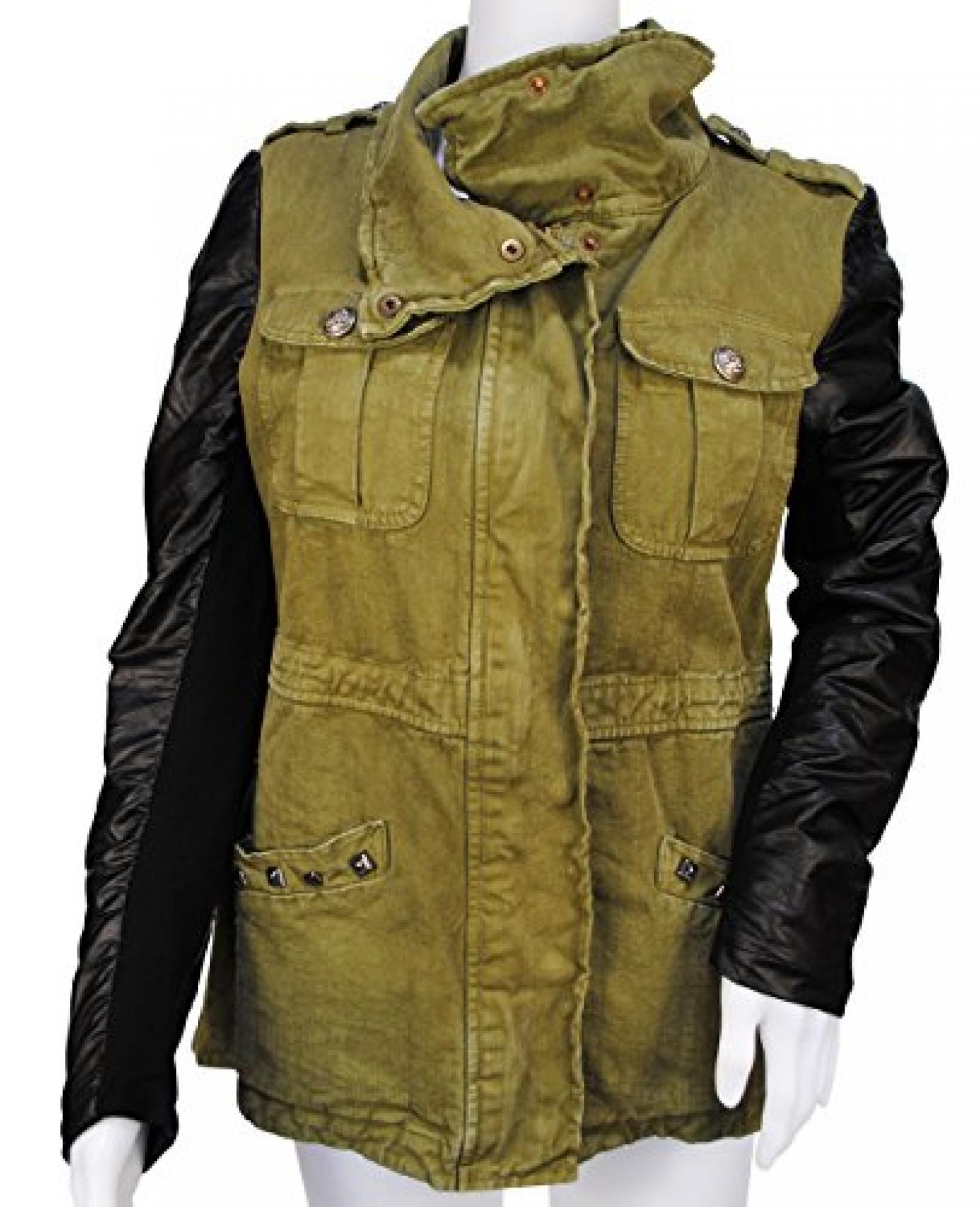 Please Jacke Lederarm Olive S Please Jacke Lederarm Olive S