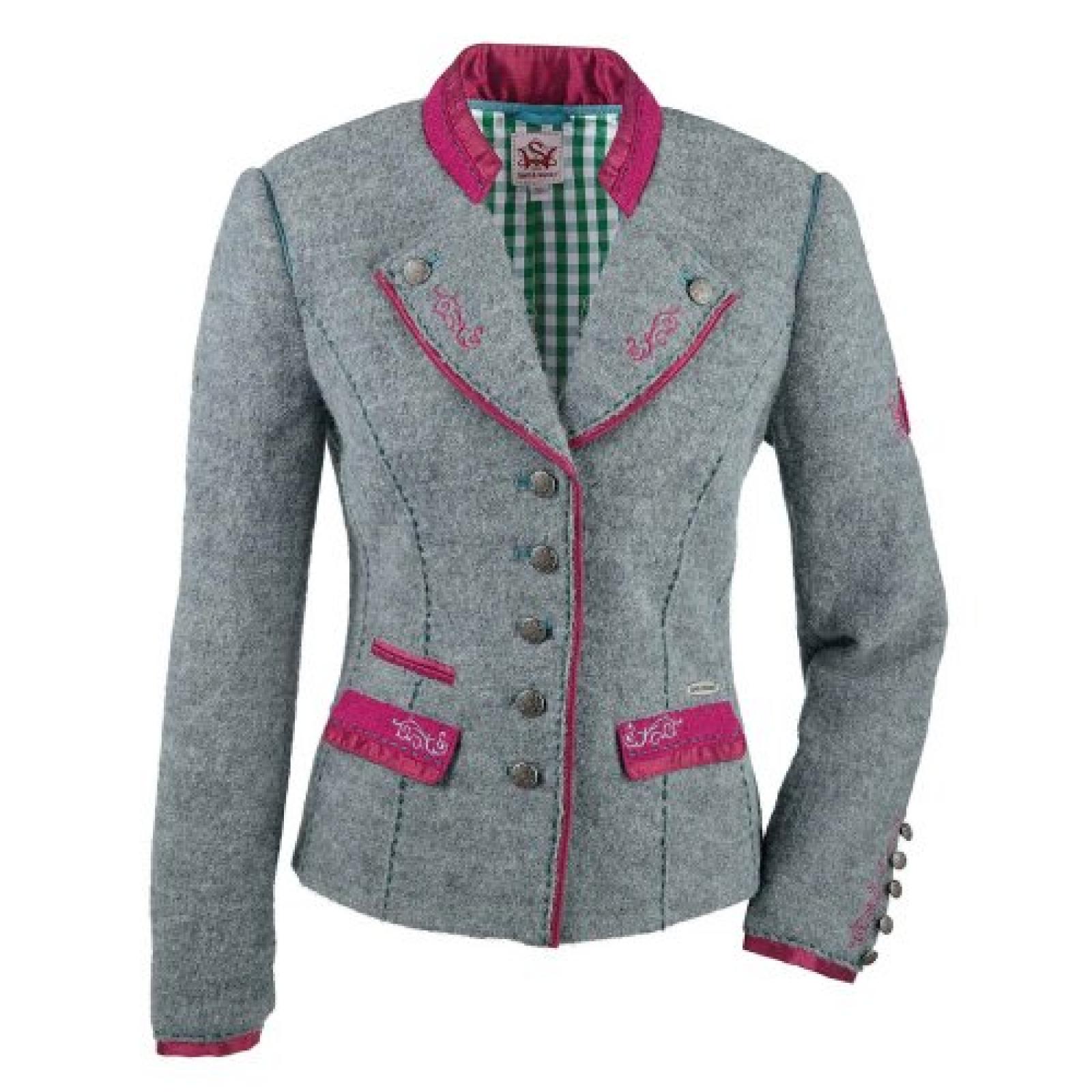 Walkjacke grau/pink, Größe 36 Walkjacke grau/pink, Größe 36