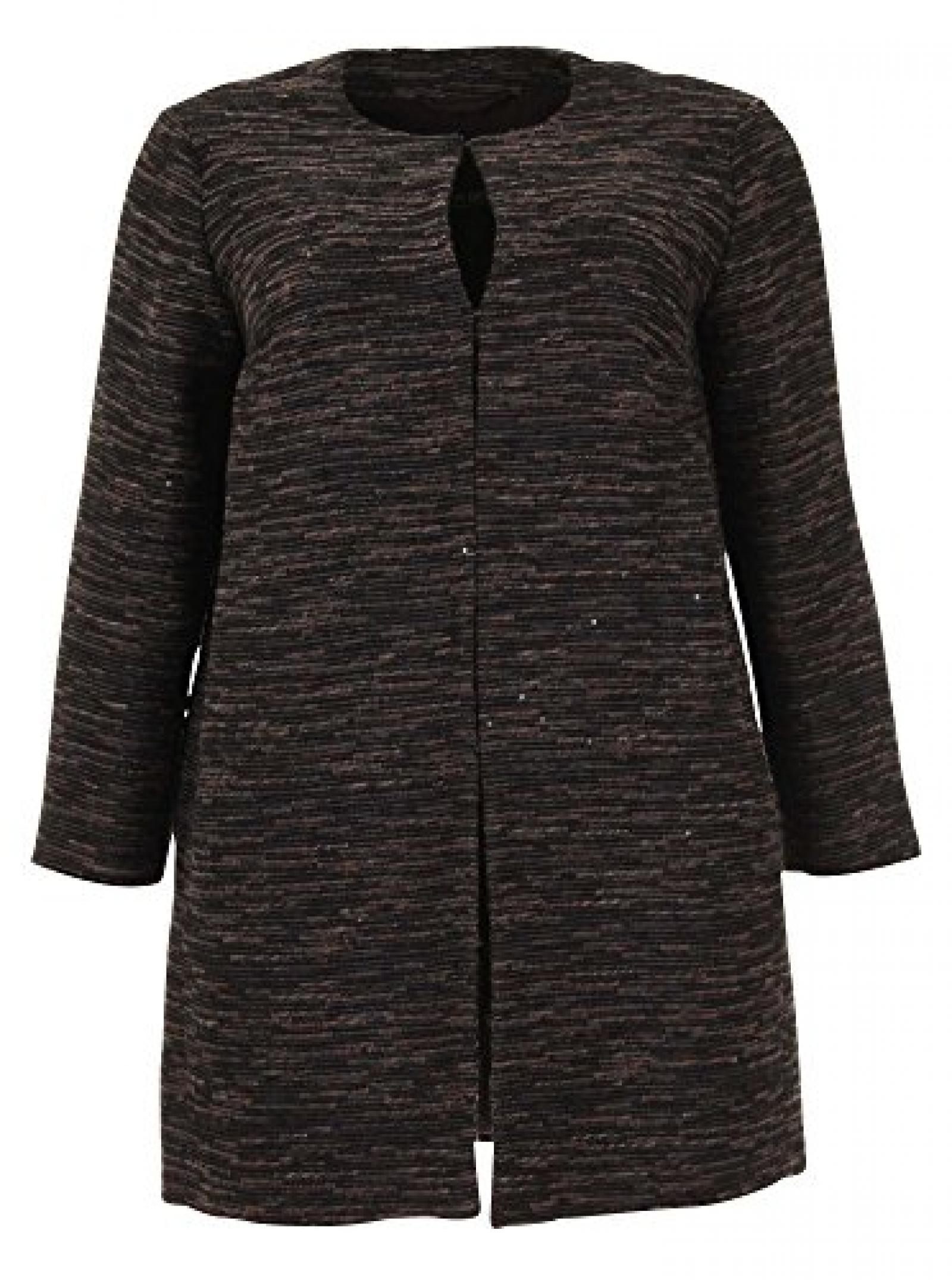Marina Rinaldi - Damen - braune Jacke mit schwarzen Pailetten 