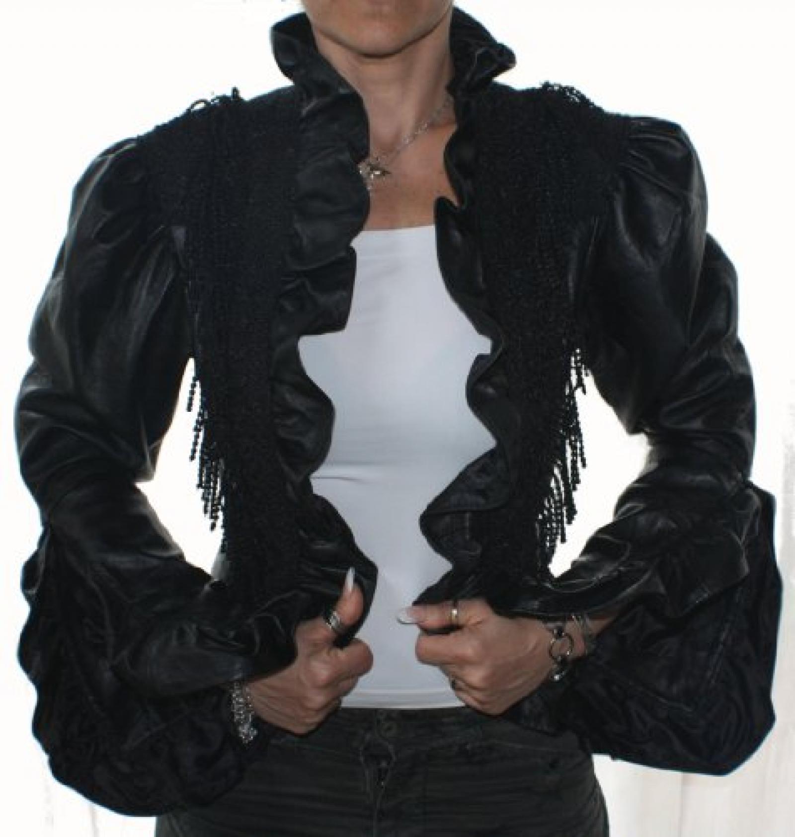 Echt Leder Bolero Jacke aus Lamm Nappa Leder, Handarbeit, Modell S120 Echt Leder Bolero Jacke aus Lamm Nappa Leder, Handarbeit, Modell S120