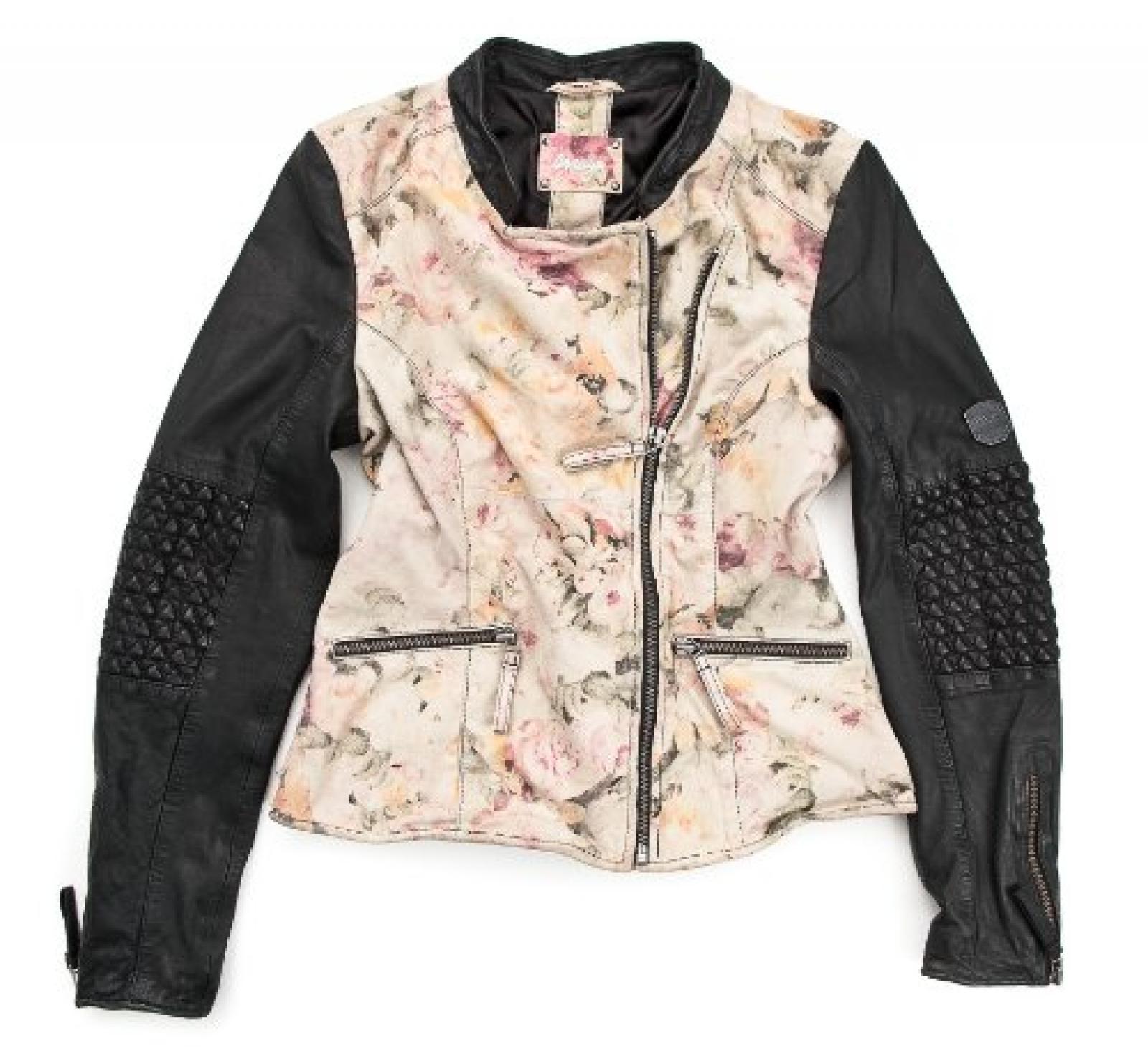 MAZE Lederjacke, Damen Amarah (black/flowerprint) 