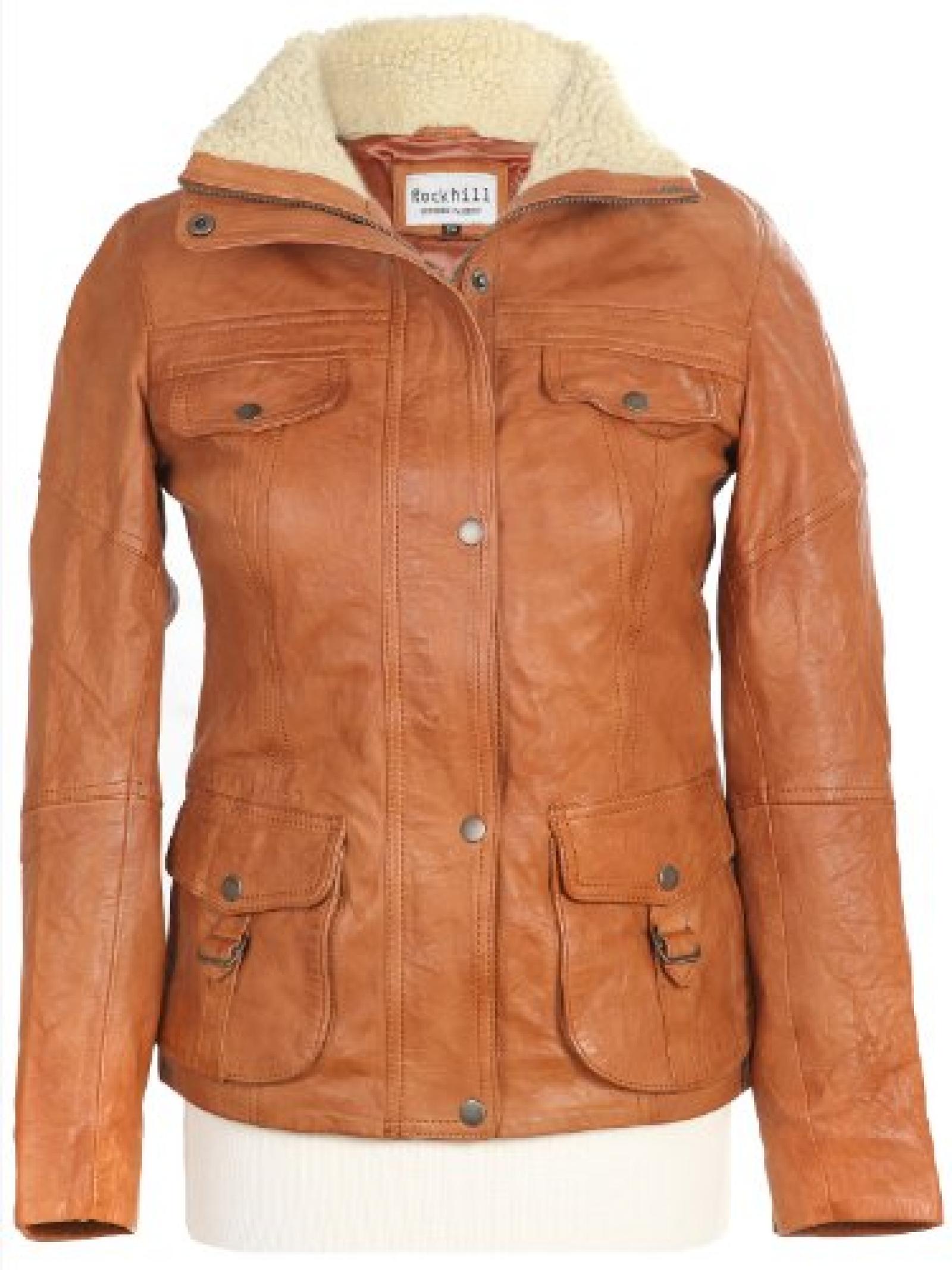 Rockhill Damen Lederjacke Erika in dark Cognac Gr. 36-46 Rockhill Damen Lederjacke Erika in dark Cognac Gr. 36-46