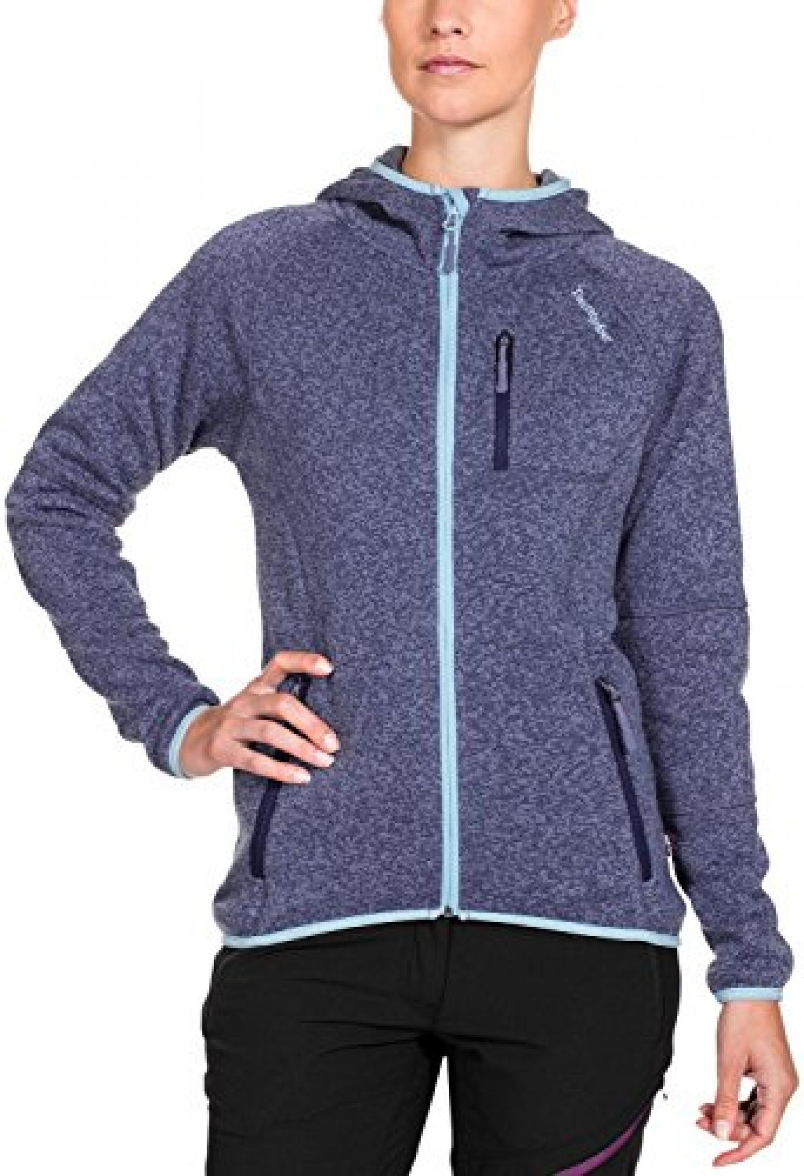 Twentyfour Damen Strick Fleece Jacke Svalbard mit Kapuze 