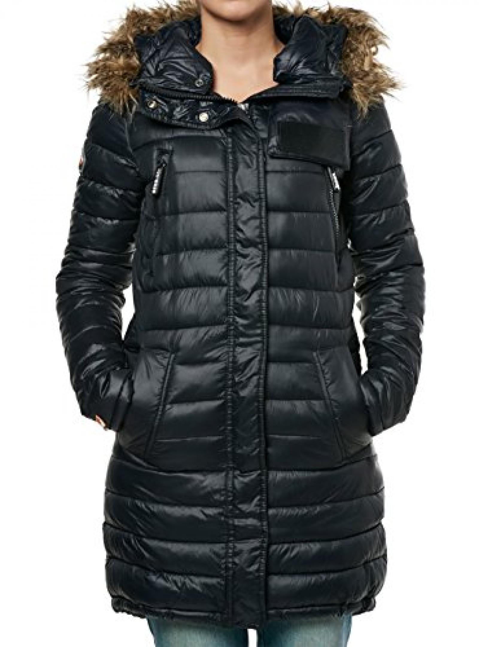 SUPERDRY JACKE DAMEN GS5JN011 SUPER FUJI COAT SCHWARZ SUPERDRY JACKE DAMEN GS5JN011 SUPER FUJI COAT SCHWARZ