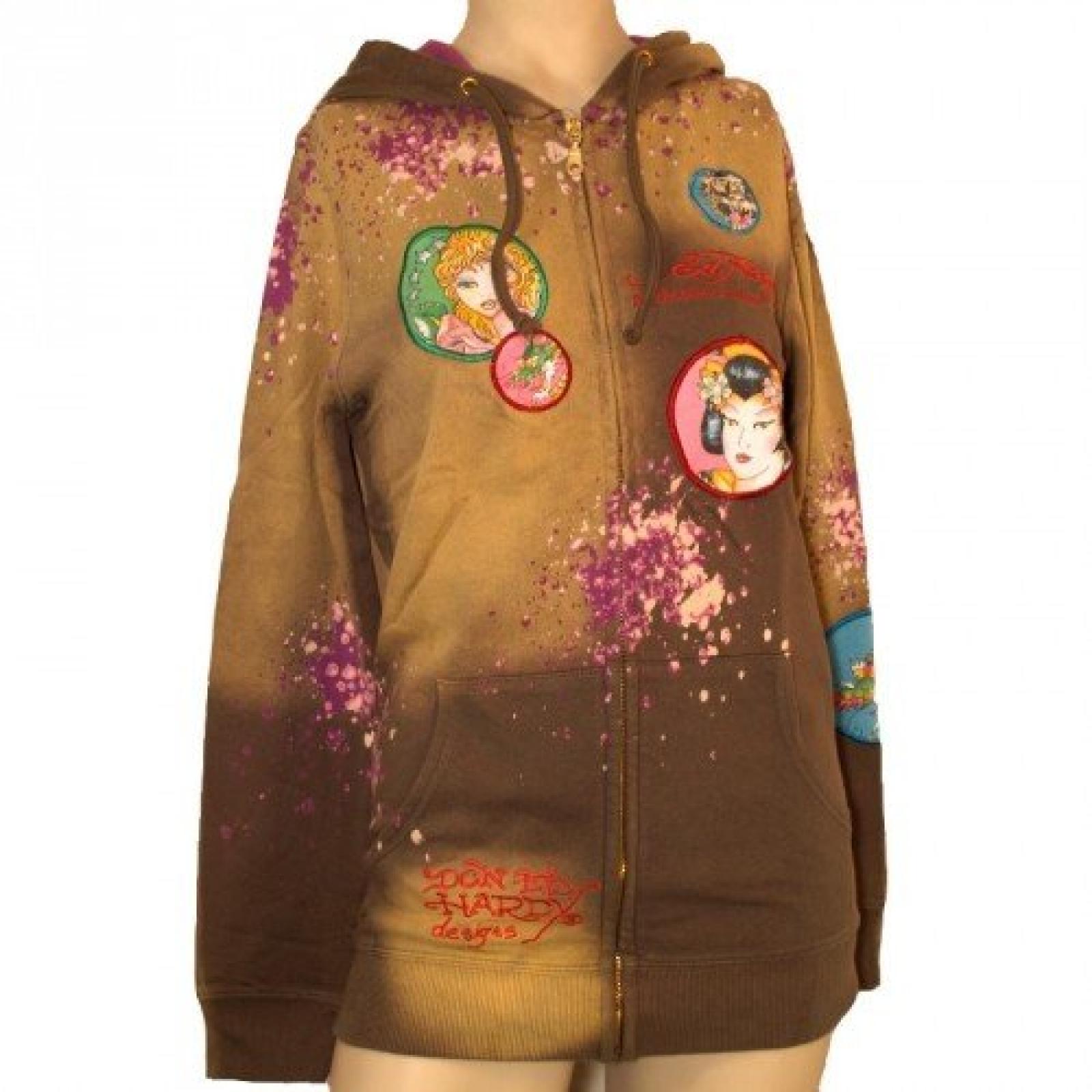 Ed Hardy Sweat-Jacke White Koi (A8YVDCZC) Ed Hardy Sweat-Jacke White Koi (A8YVDCZC)